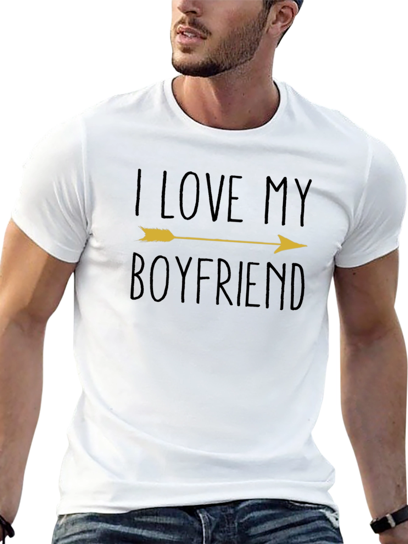 I Love My Boyfriend Arrow Graphic T-Shirt