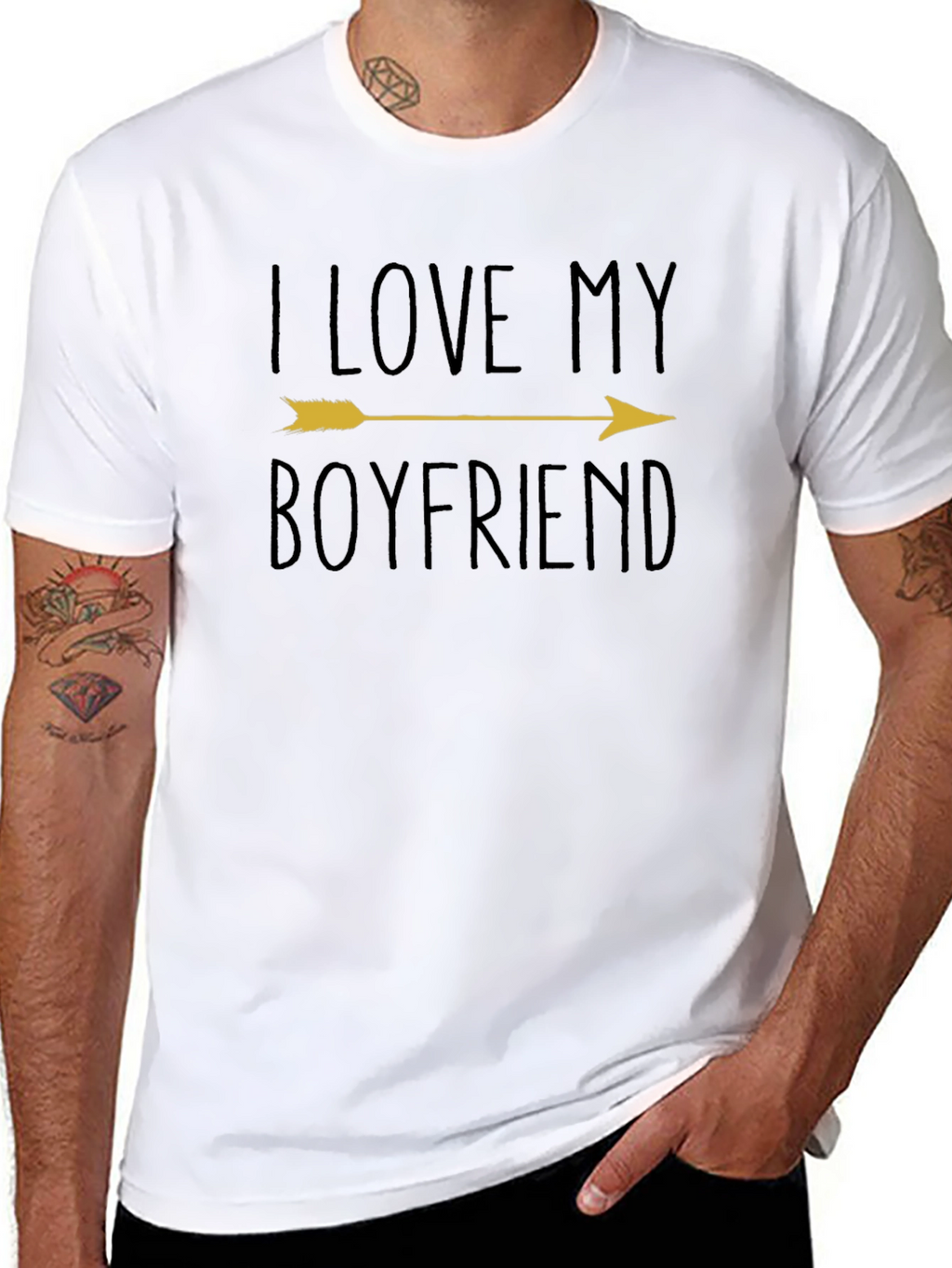I Love My Boyfriend Arrow Graphic T-Shirt