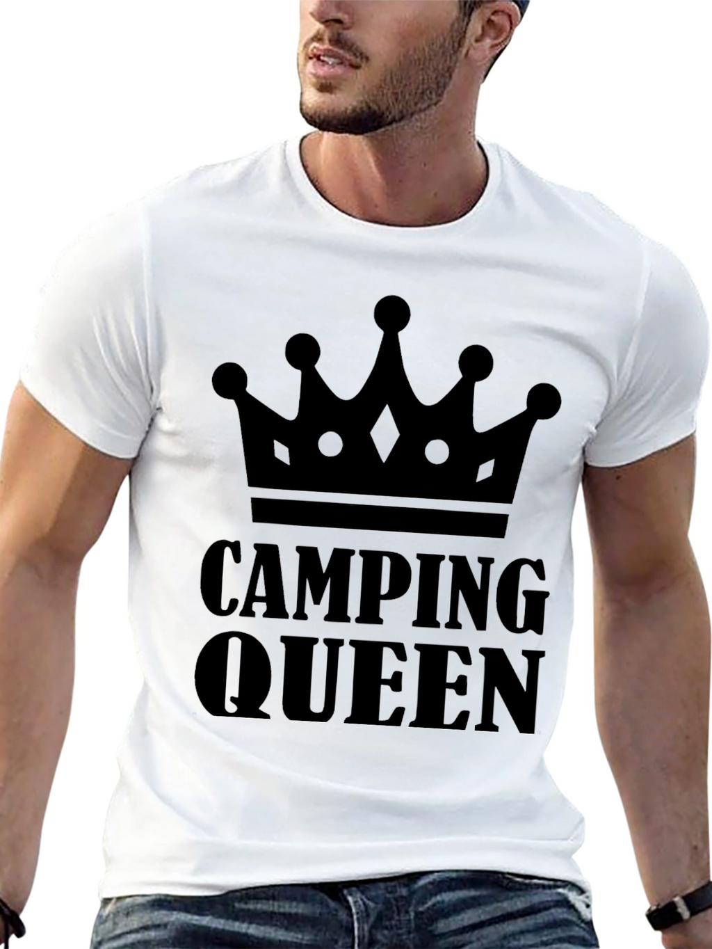 Camping Queen Graphic Tee - Black