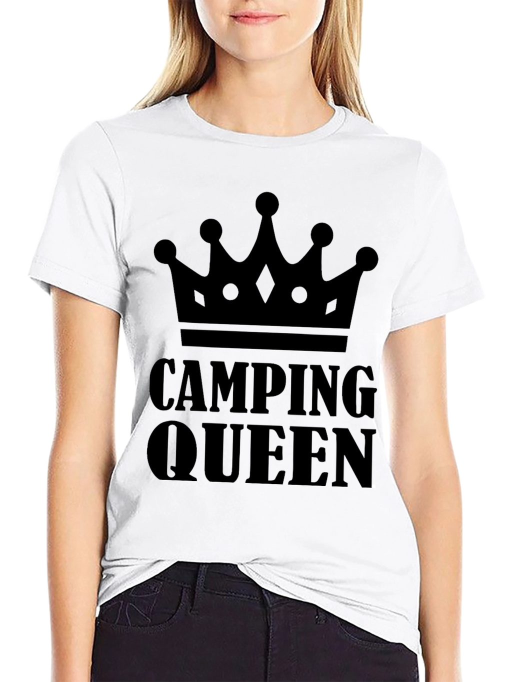 Camping Queen Graphic Tee - Black