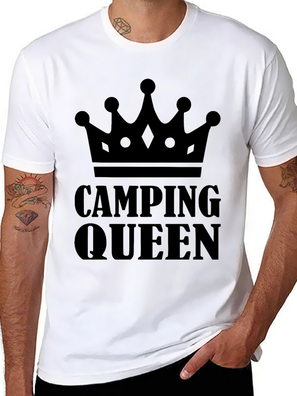 Camping Queen Graphic Tee - Black