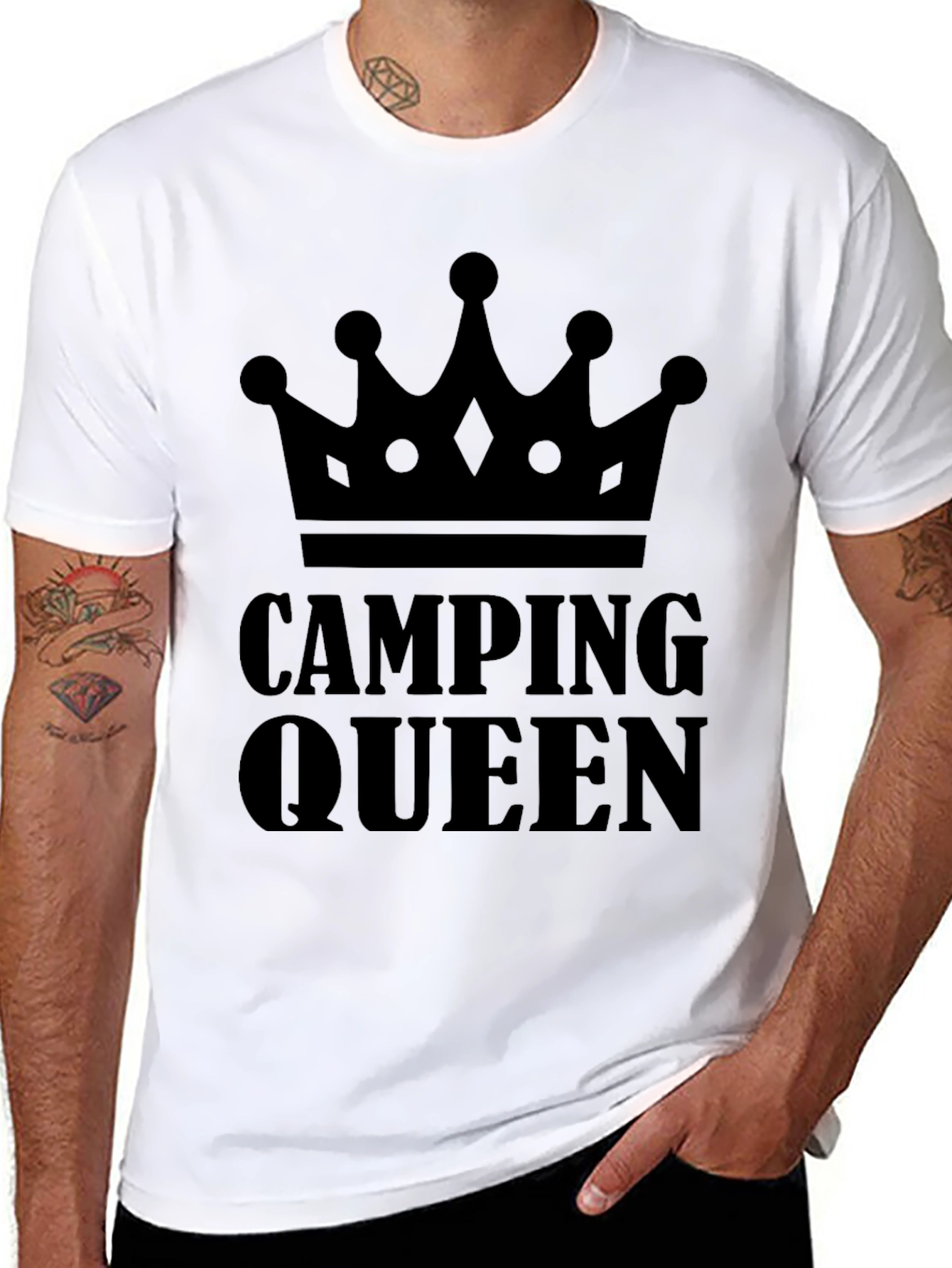 Camping Queen Graphic Tee - Black