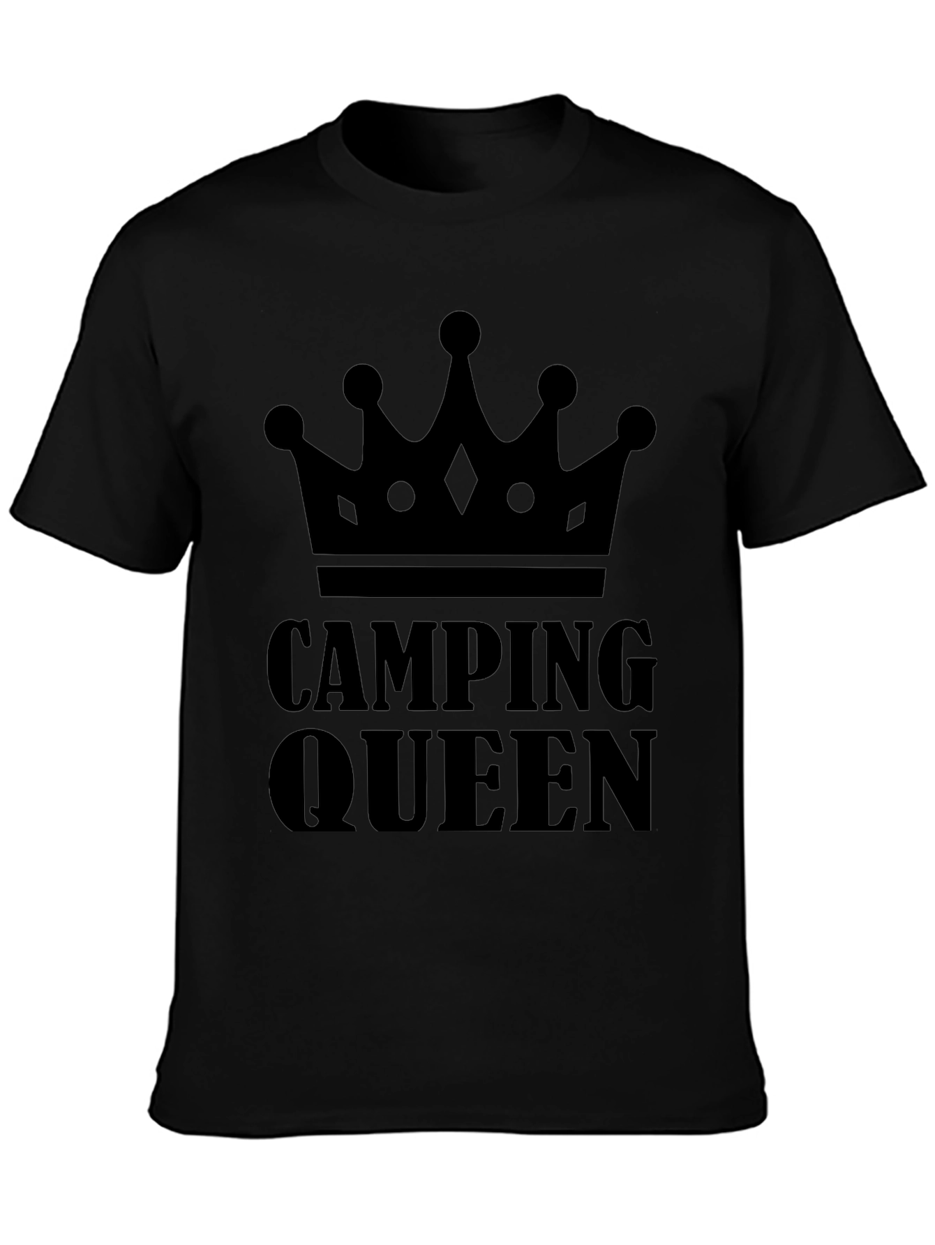 Camping Queen Graphic Tee - Black