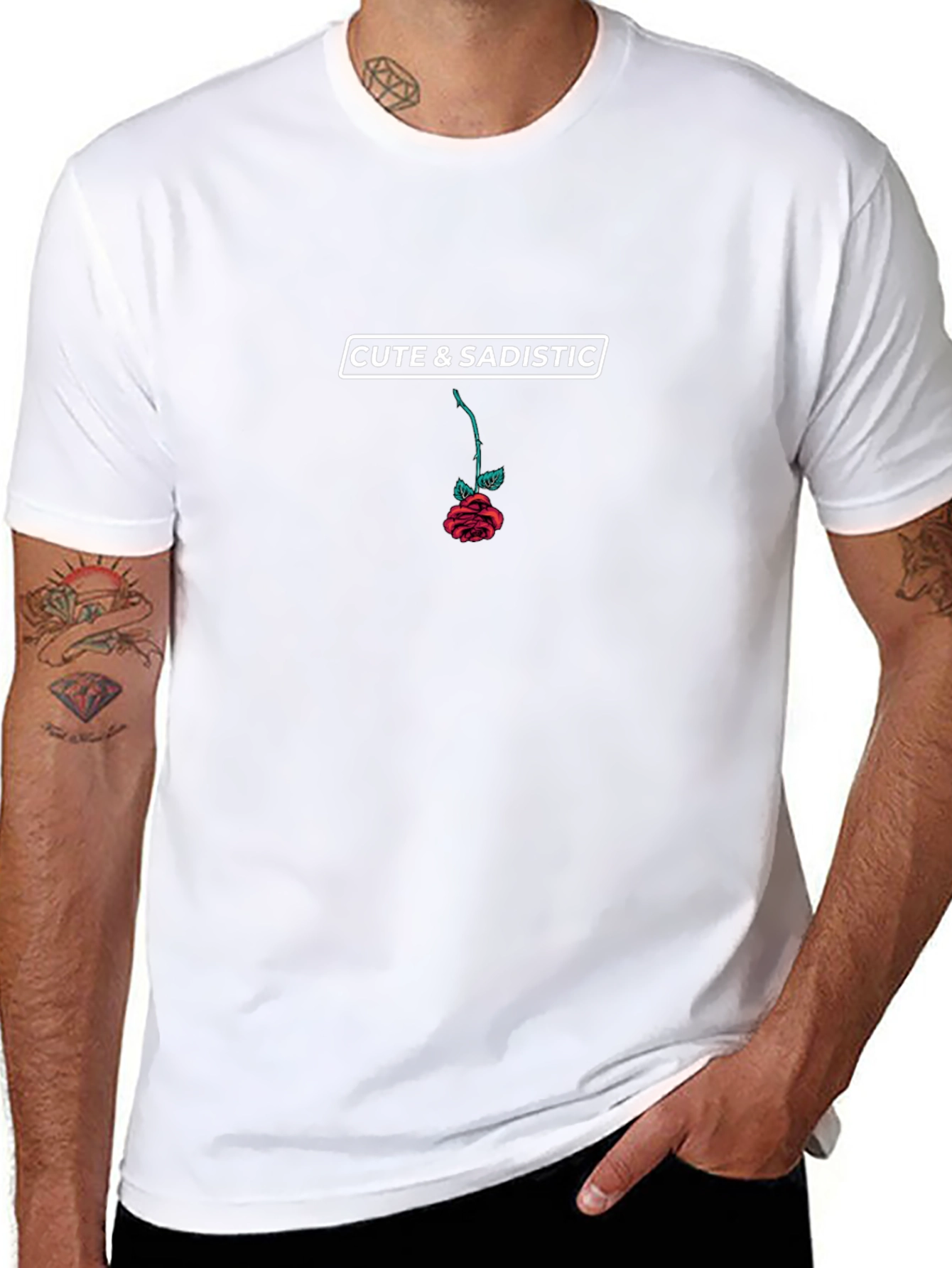 Cute & Sadistic Rose Graphic T-Shirt