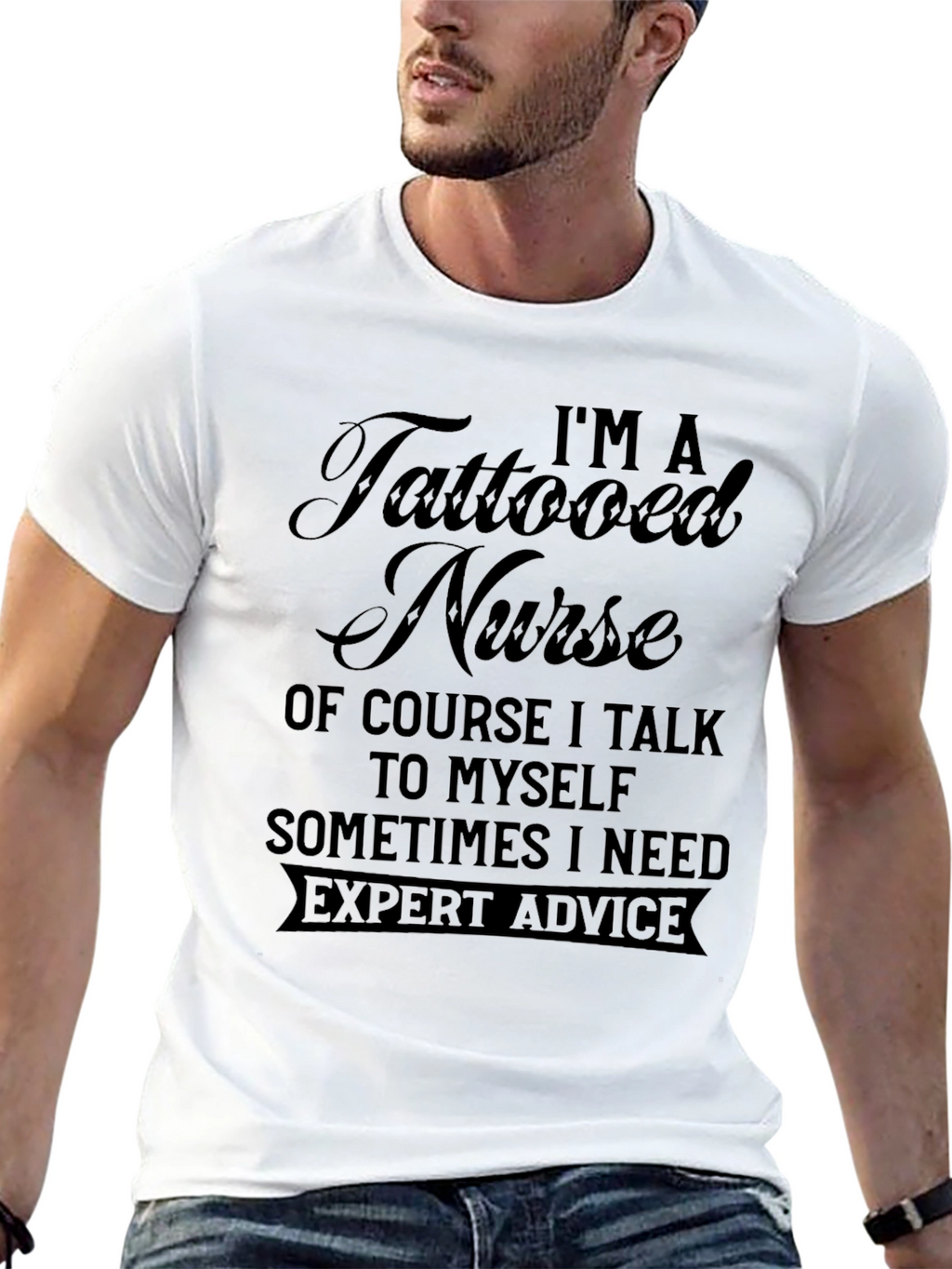 Tattooed Nurse Graphic T-Shirt - Expert Advice