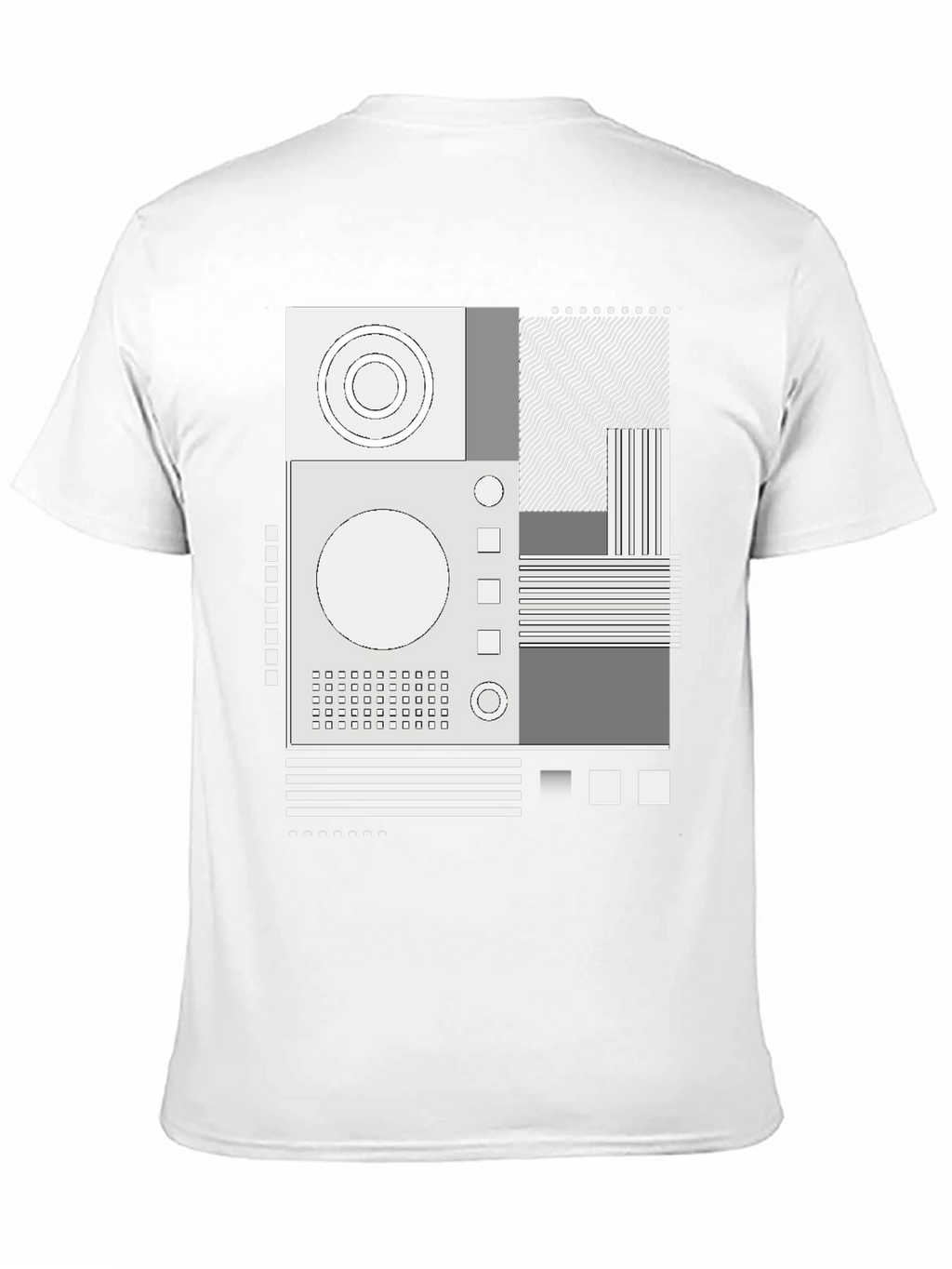 Abstract Graphic Print Crew Neck Tee - Black
