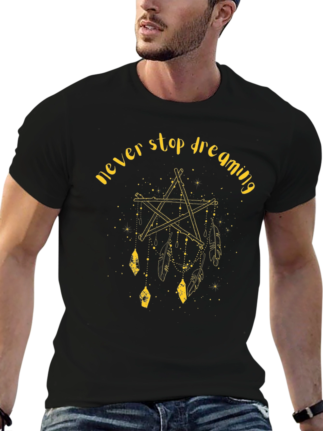 Never Stop Dreaming Graphic Tee - Black