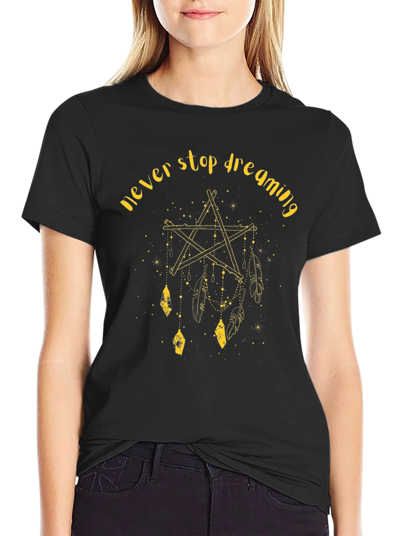 Never Stop Dreaming Graphic Tee - Black