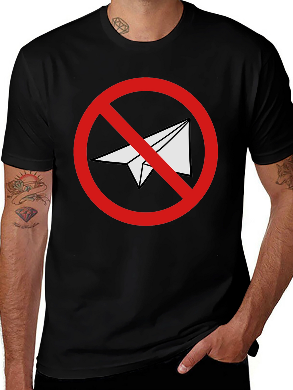 Black No Telegram Graphic T-Shirt