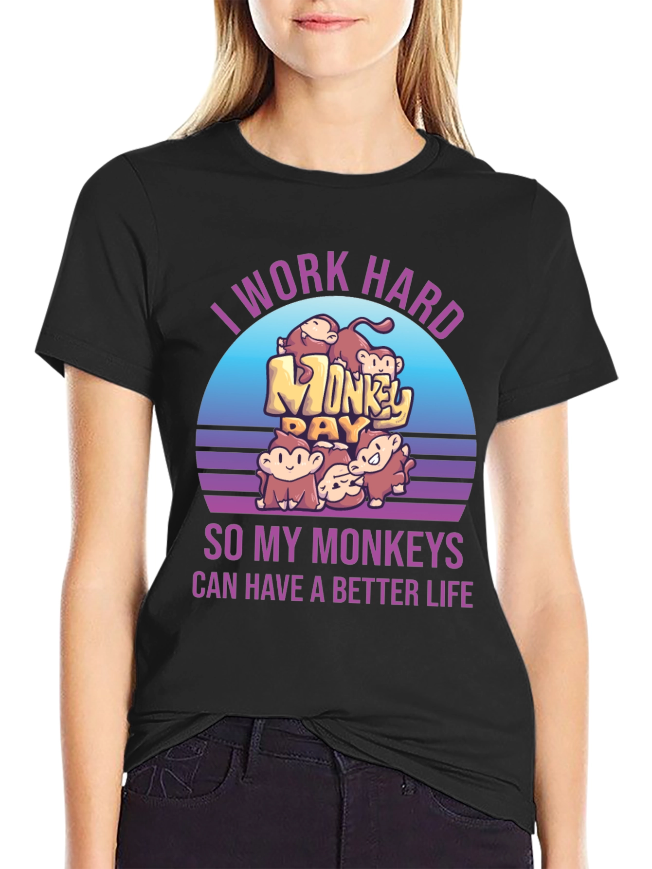 I Work Hard For My Monkeys Graphic Tee