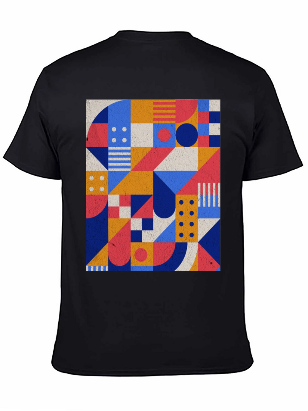 Geometric Pattern Black T-Shirt - Modern Art Tee