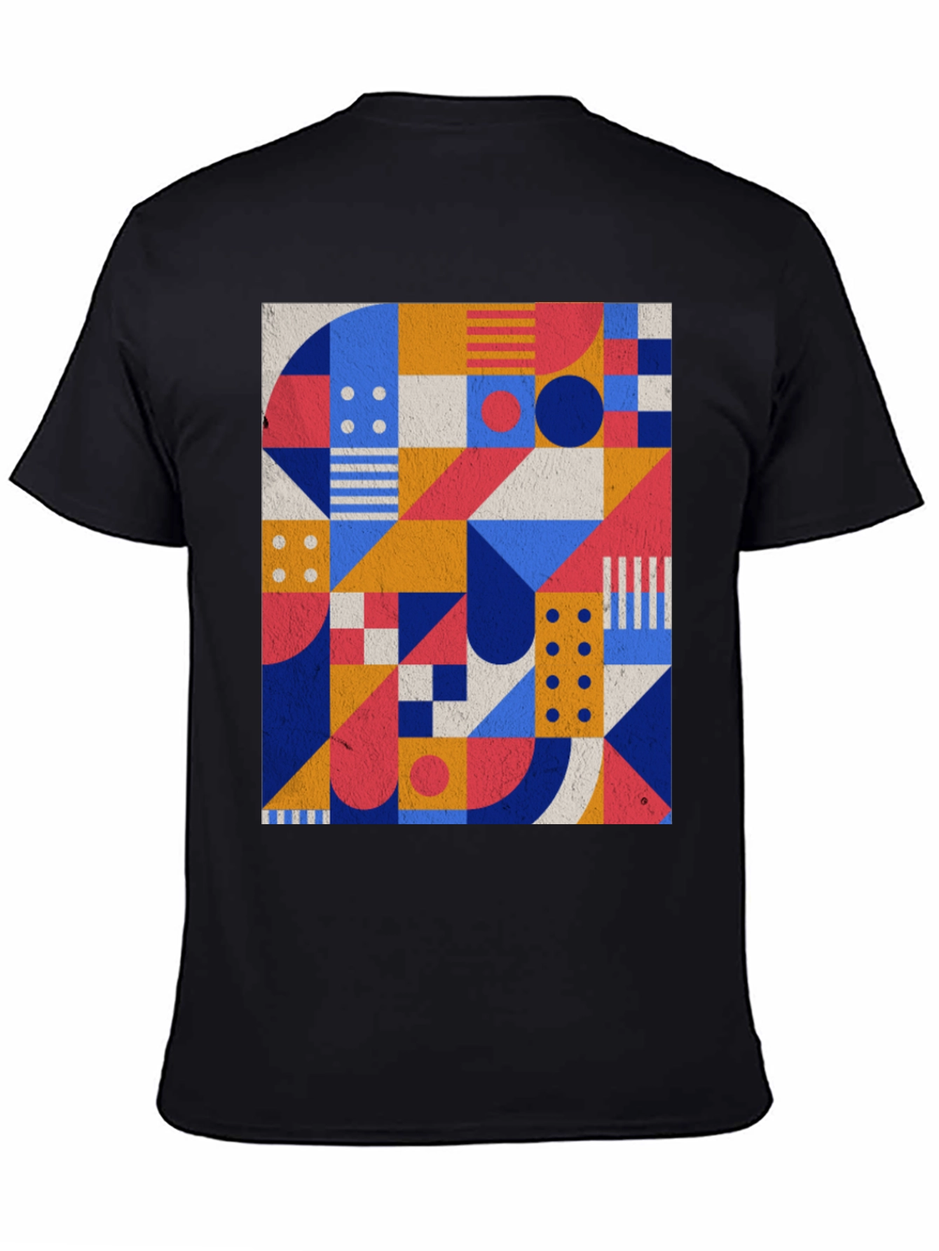 Geometric Pattern Black T-Shirt - Modern Art Tee