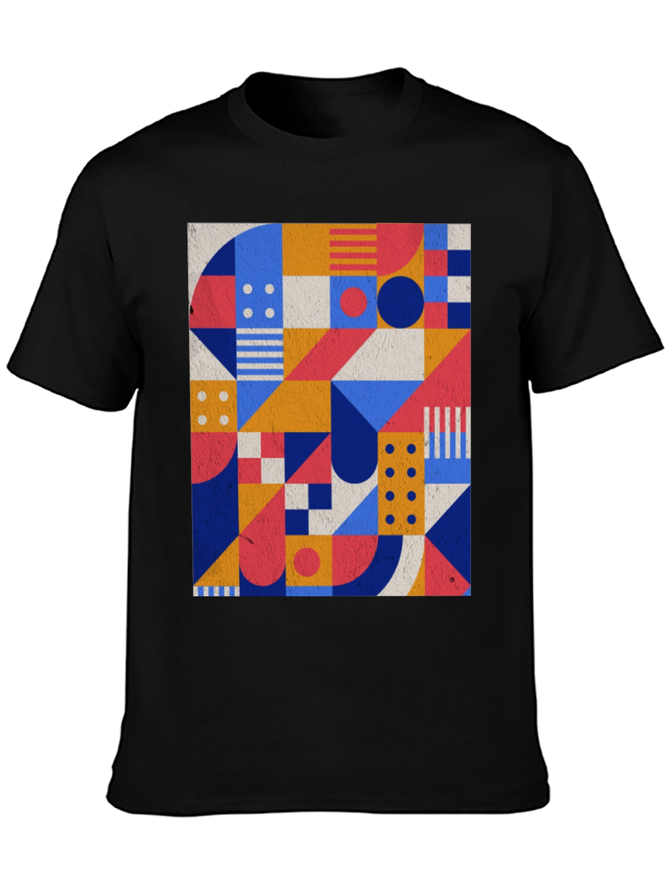 Geometric Pattern Black T-Shirt - Modern Art Tee