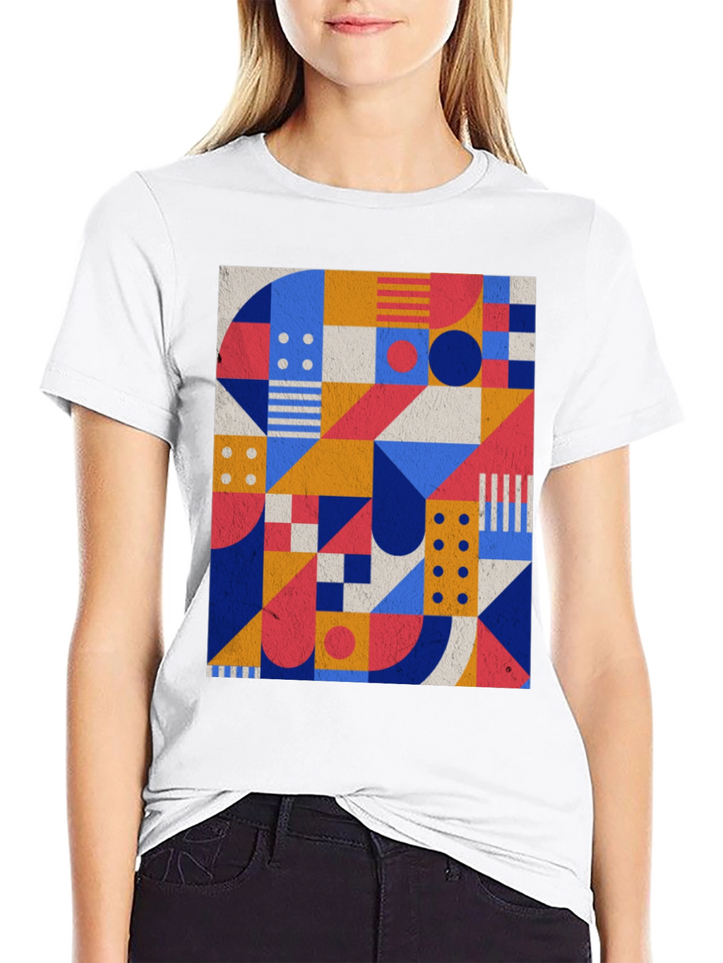 Geometric Pattern Black T-Shirt - Modern Art Tee