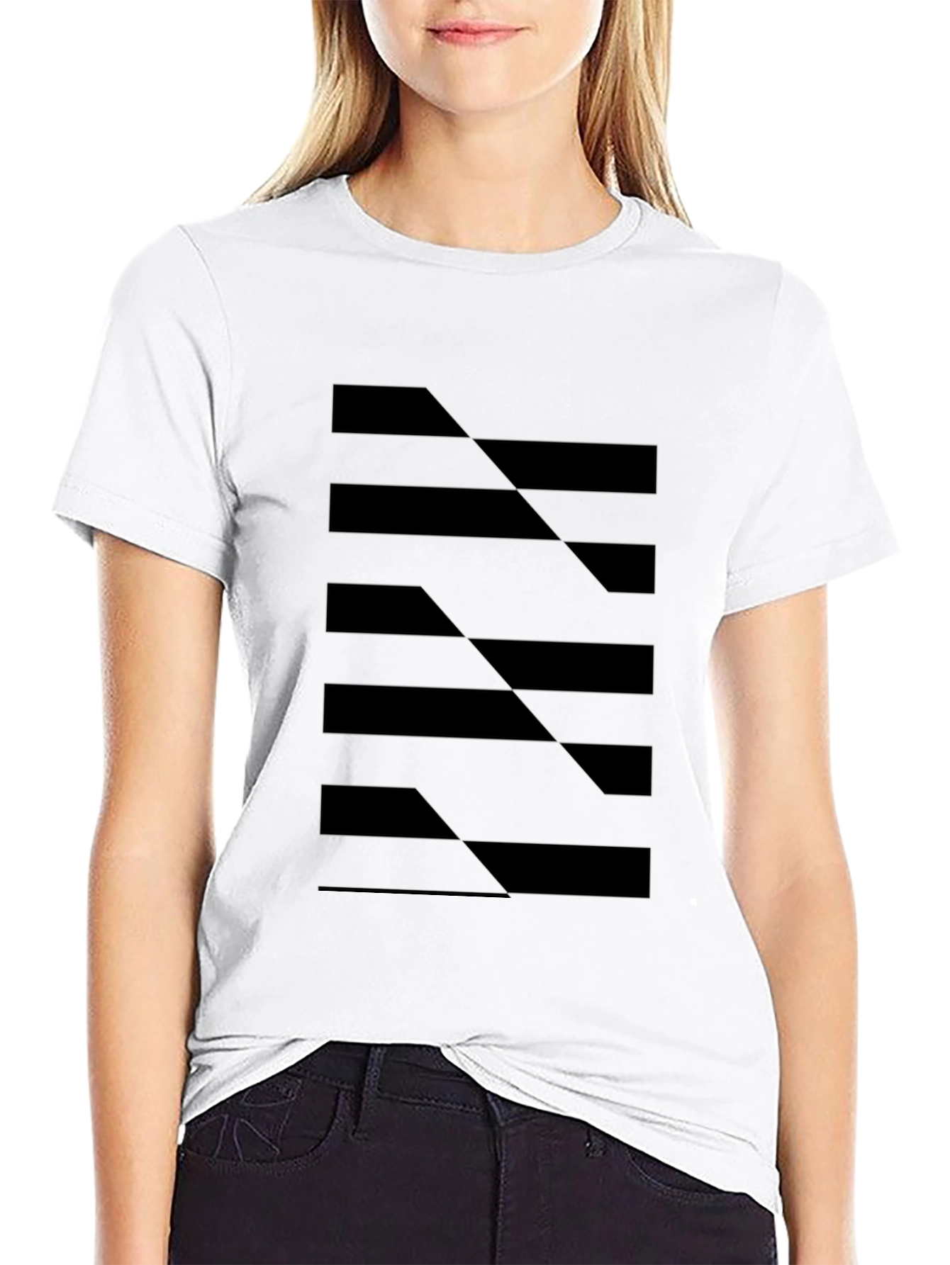 Abstract Geometric Black T-Shirt