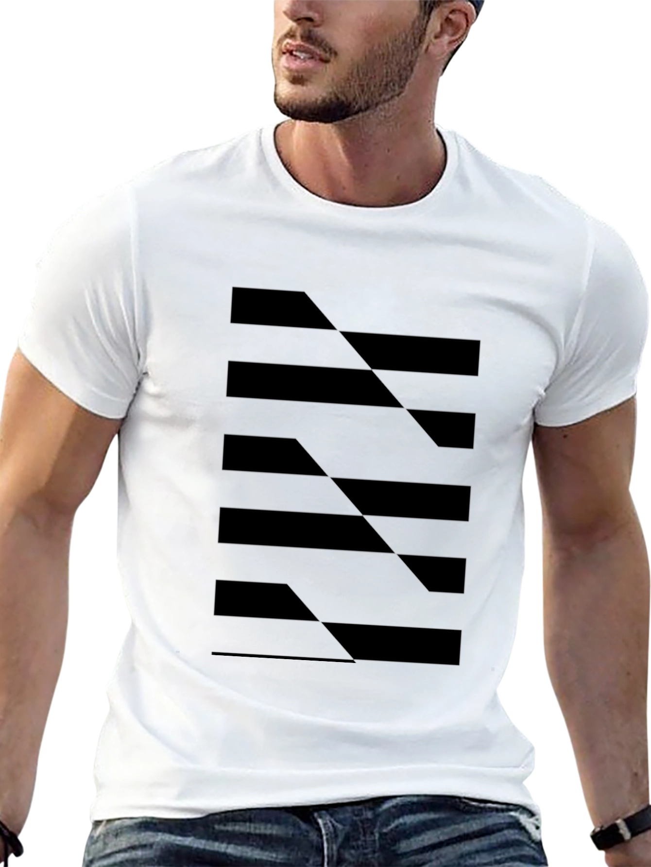 Abstract Geometric Black T-Shirt
