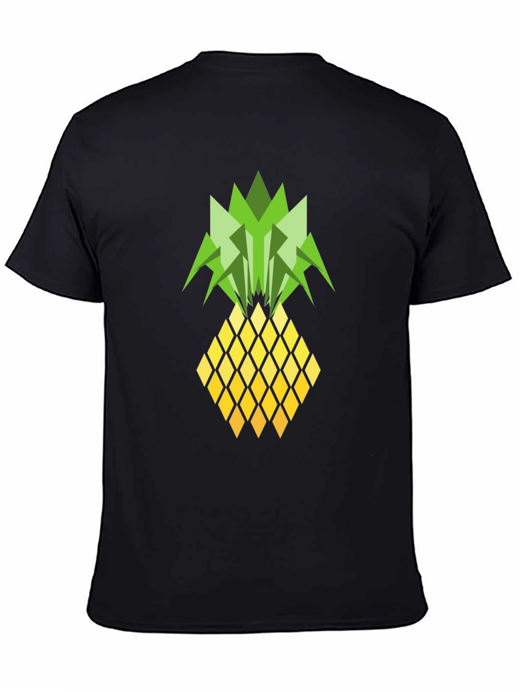 Geometric Pineapple Graphic Tee - Black T-Shirt