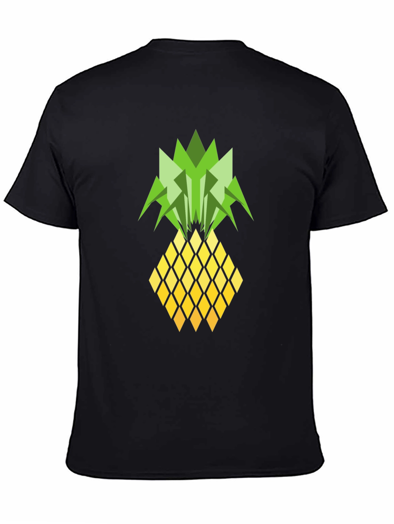 Geometric Pineapple Graphic Tee - Black T-Shirt