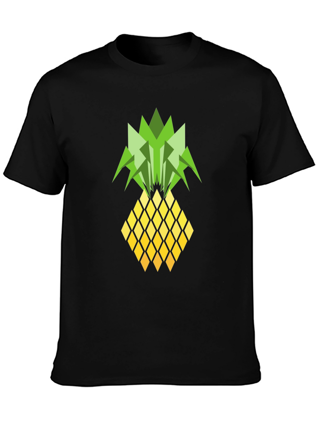 Geometric Pineapple Graphic Tee - Black T-Shirt