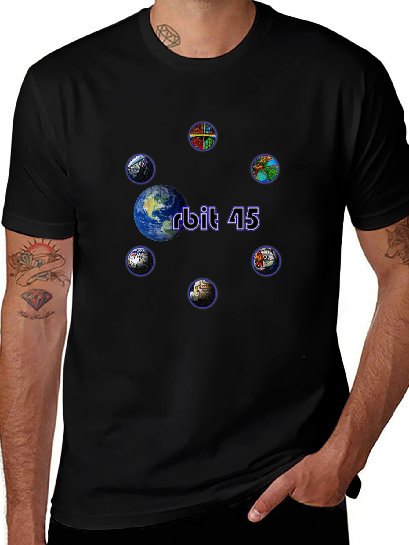 Orbit 45 Graphic Tee - Cosmic Design
