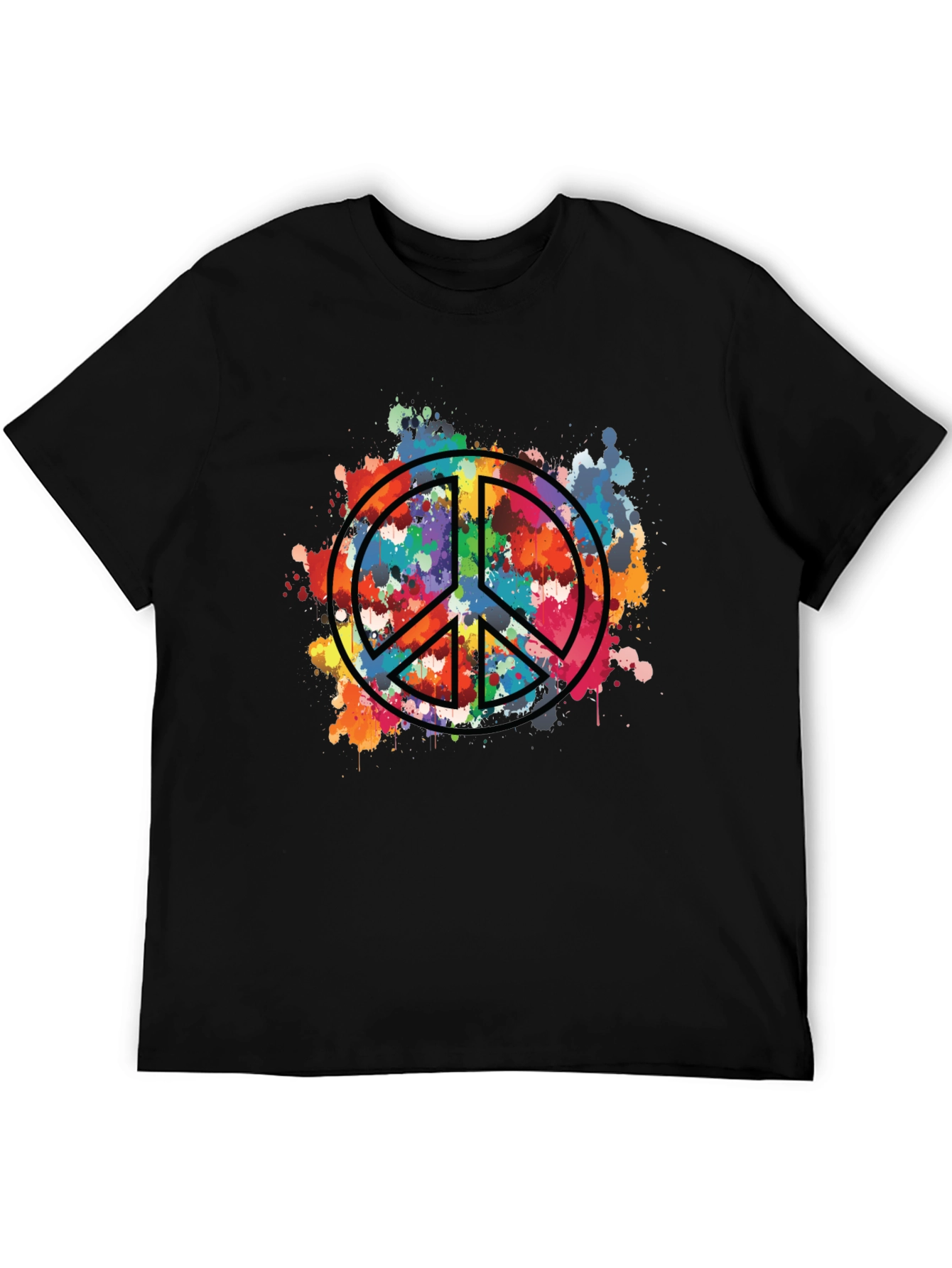 Peace Sign Splatter T-Shirt - Colorful Graphic Tee