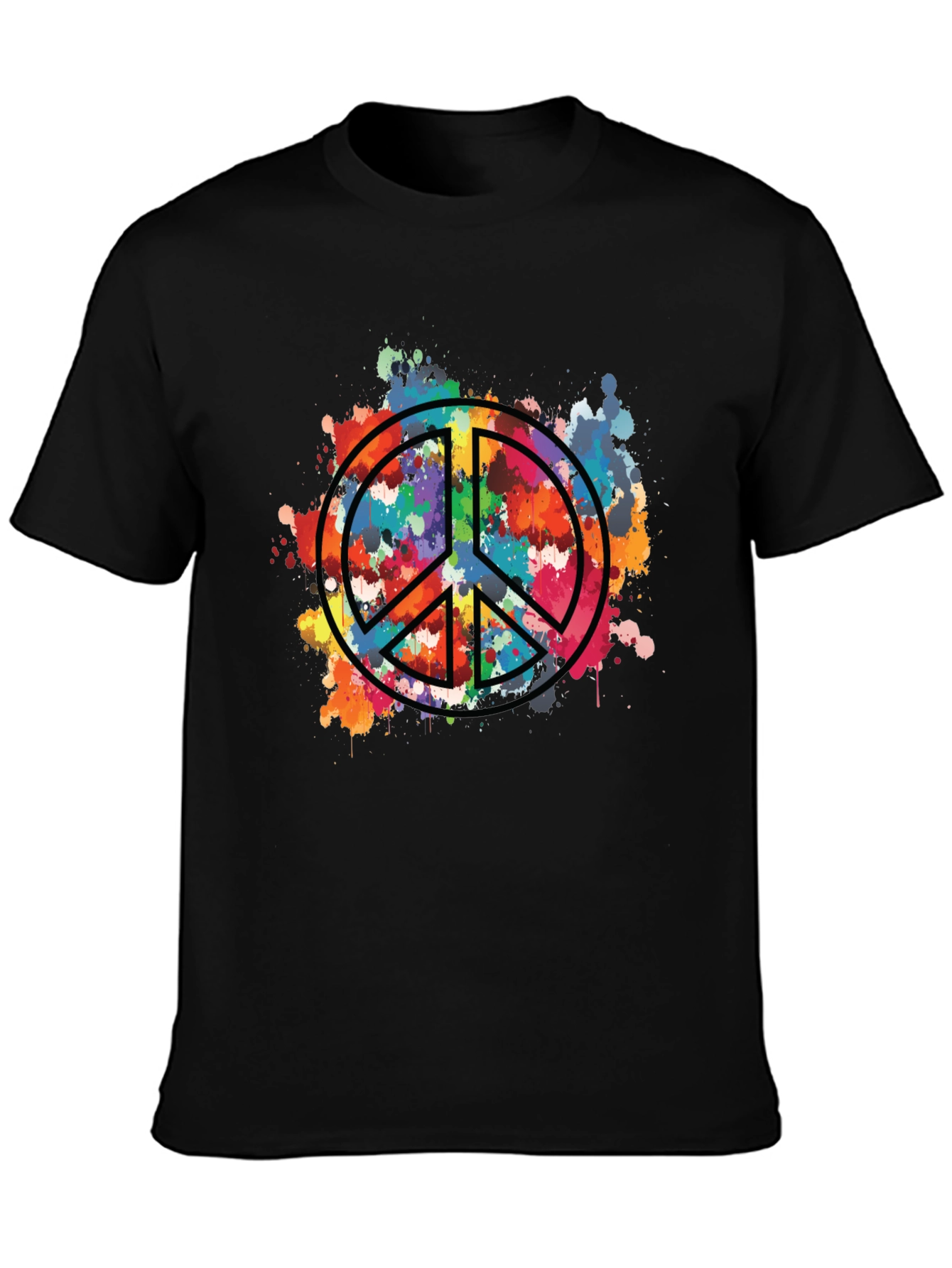 Peace Sign Splatter T-Shirt - Colorful Graphic Tee