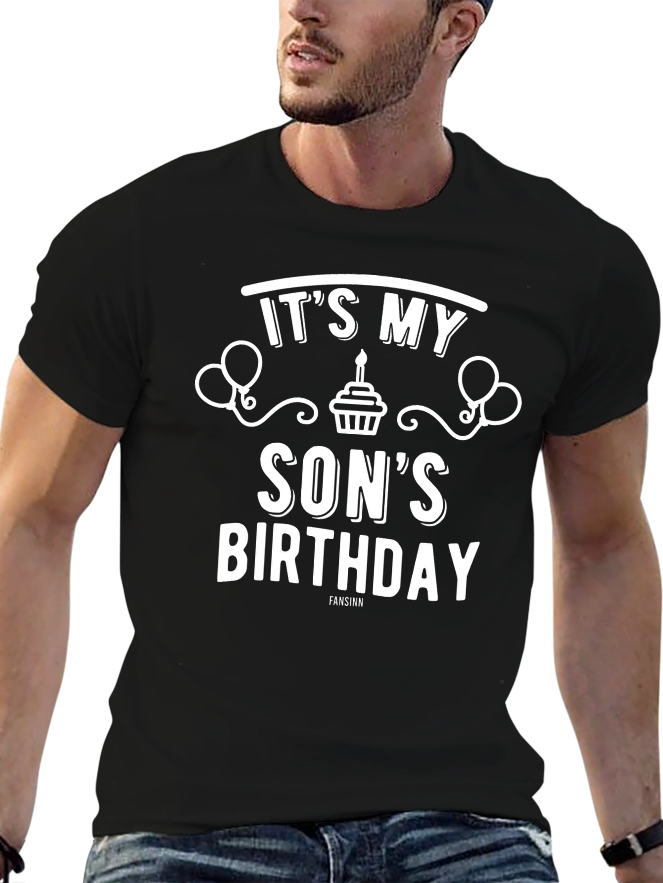 Its My Sons Birthday T-Shirt - Black Graphic Tee