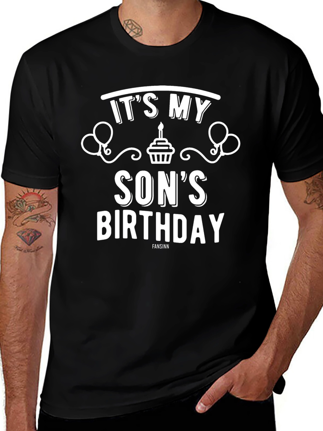 Its My Sons Birthday T-Shirt - Black Graphic Tee