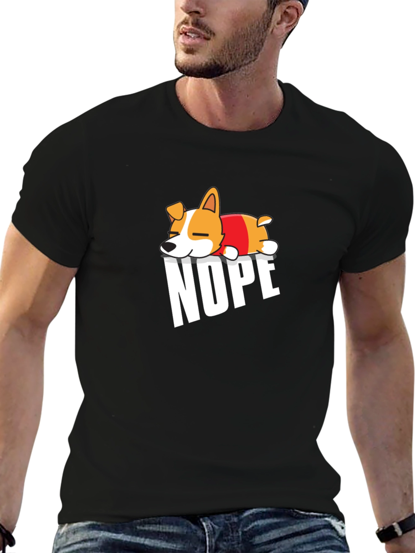 Nope Dog T-Shirt - Funny Graphic Tee