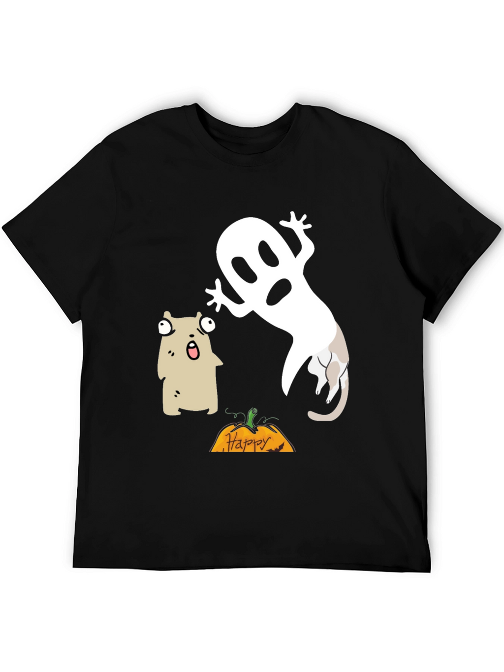 Halloween Ghost & Cat T-Shirt