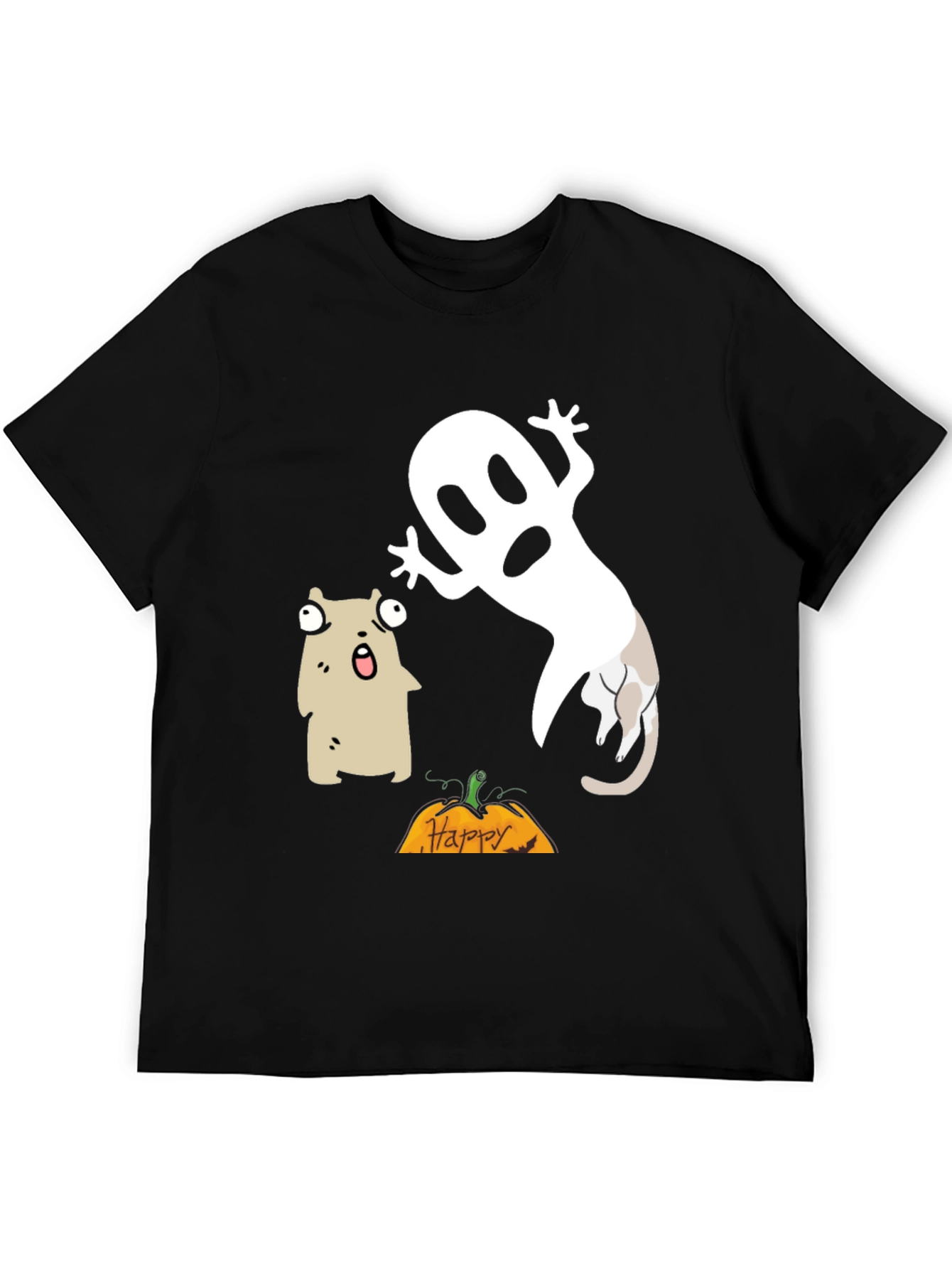 Halloween Ghost & Cat T-Shirt