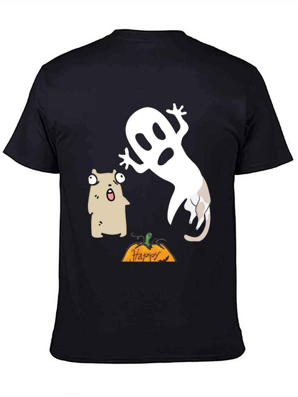 Halloween Ghost & Cat T-Shirt