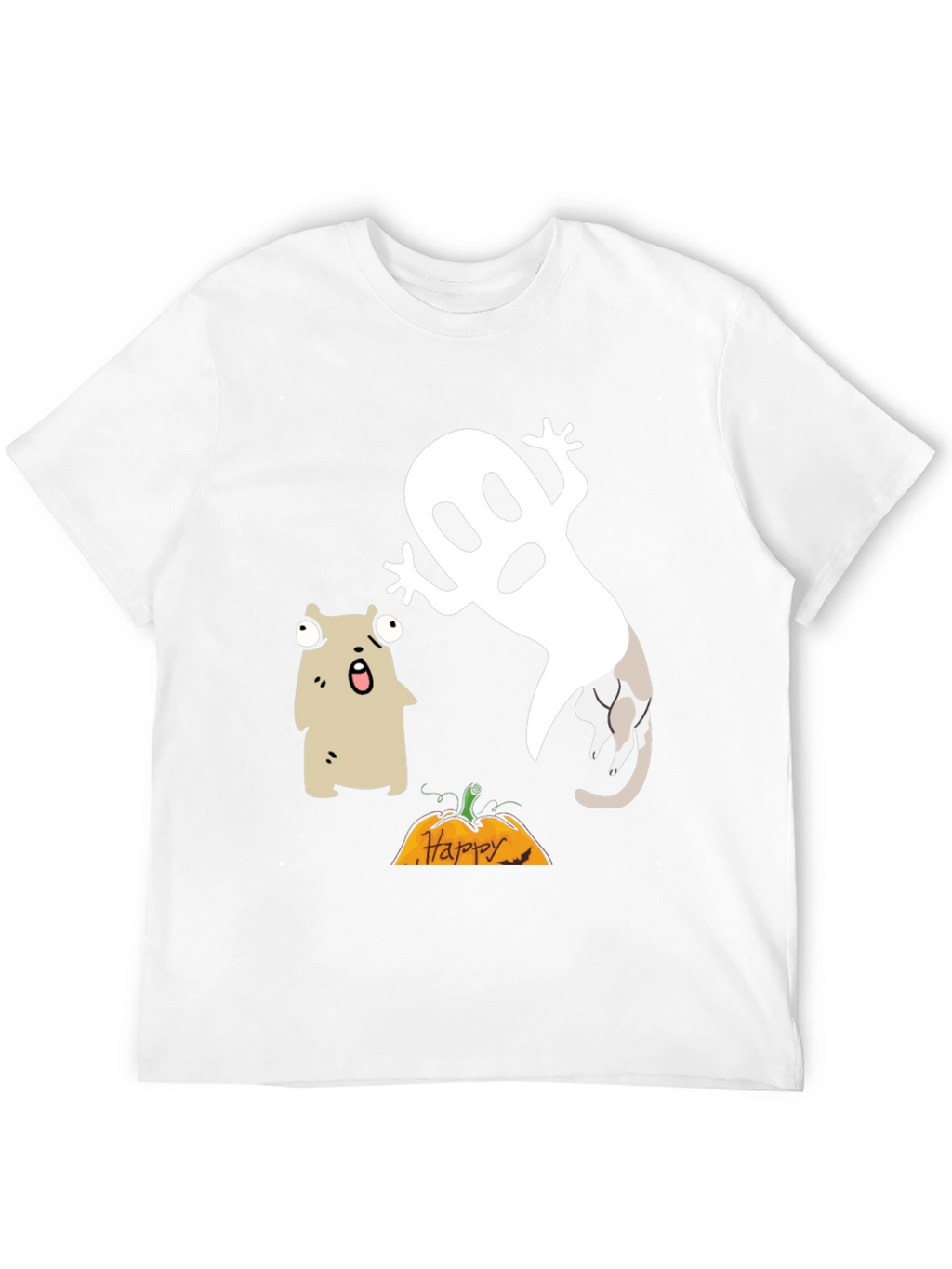 Halloween Ghost & Cat T-Shirt