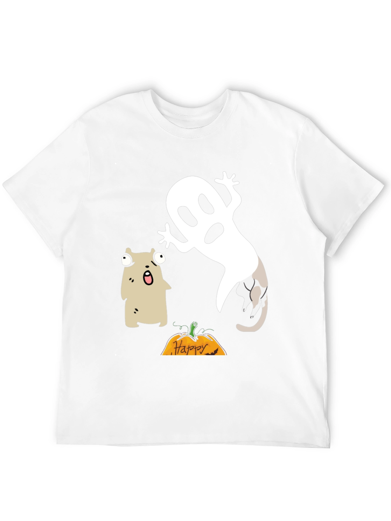 Halloween Ghost & Cat T-Shirt