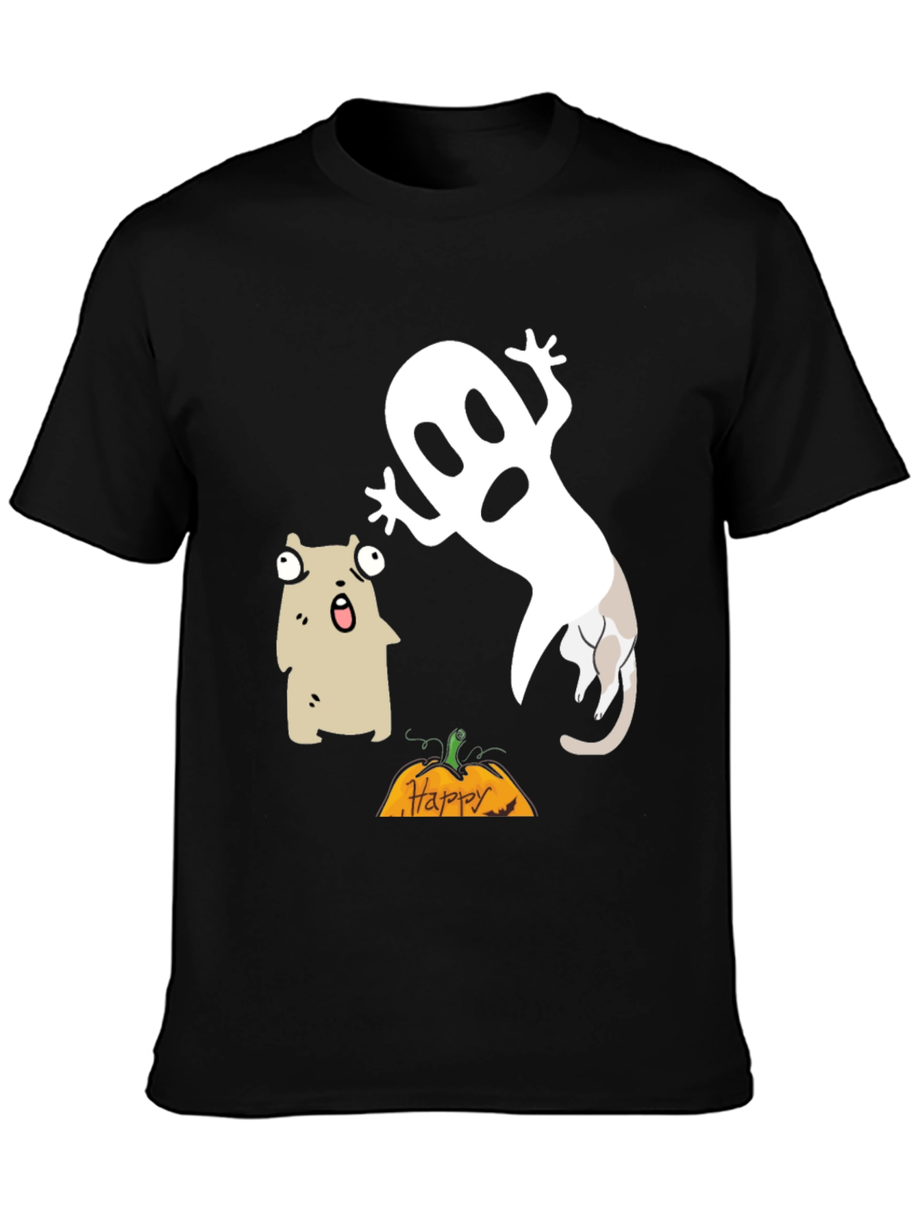Halloween Ghost & Cat T-Shirt