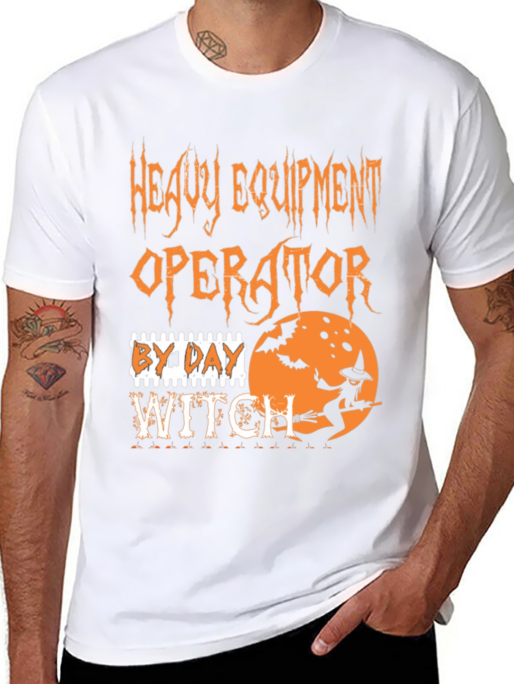 Heavy Equipment Operator By Day Witch Halloween T-Shirt