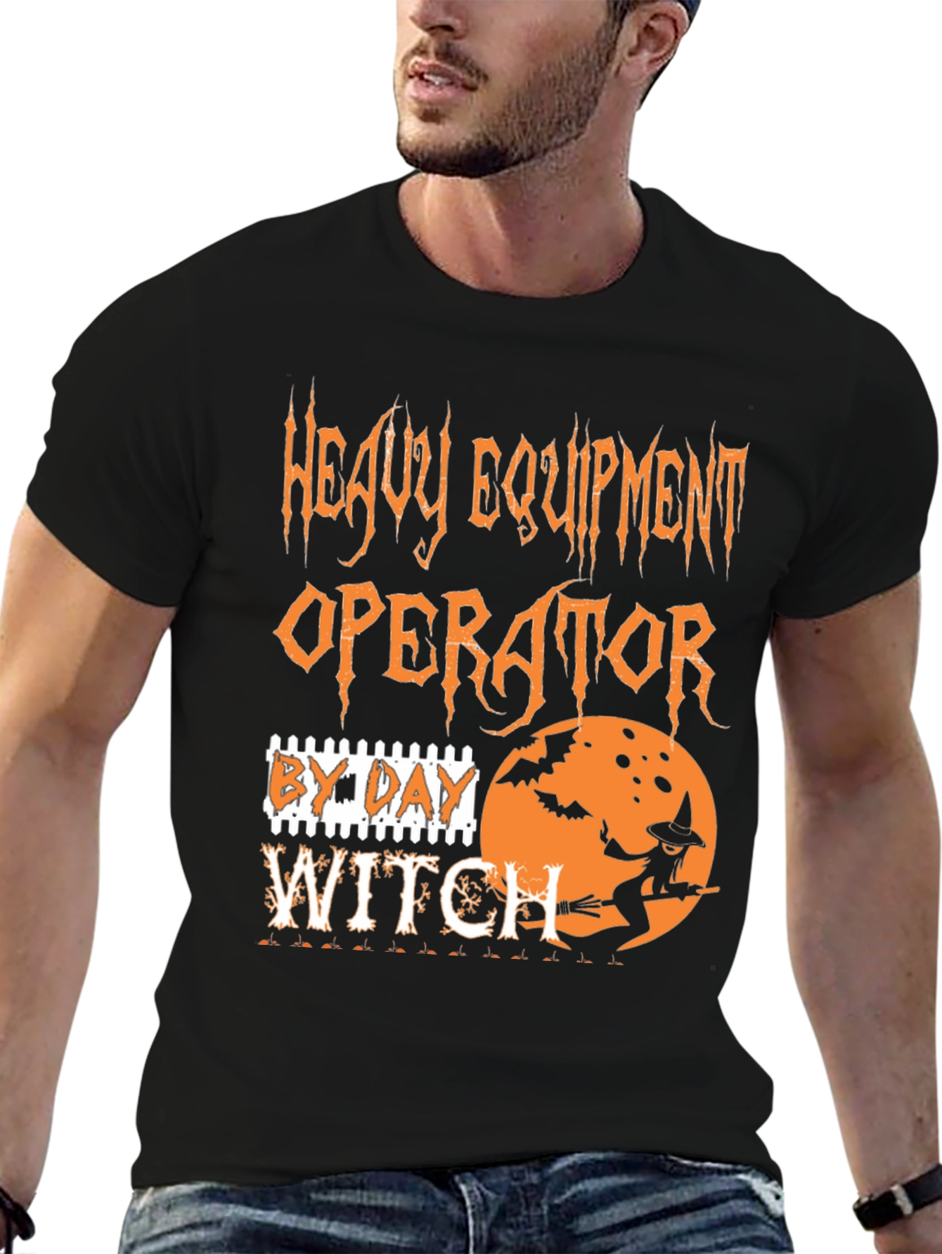 Heavy Equipment Operator By Day Witch Halloween T-Shirt