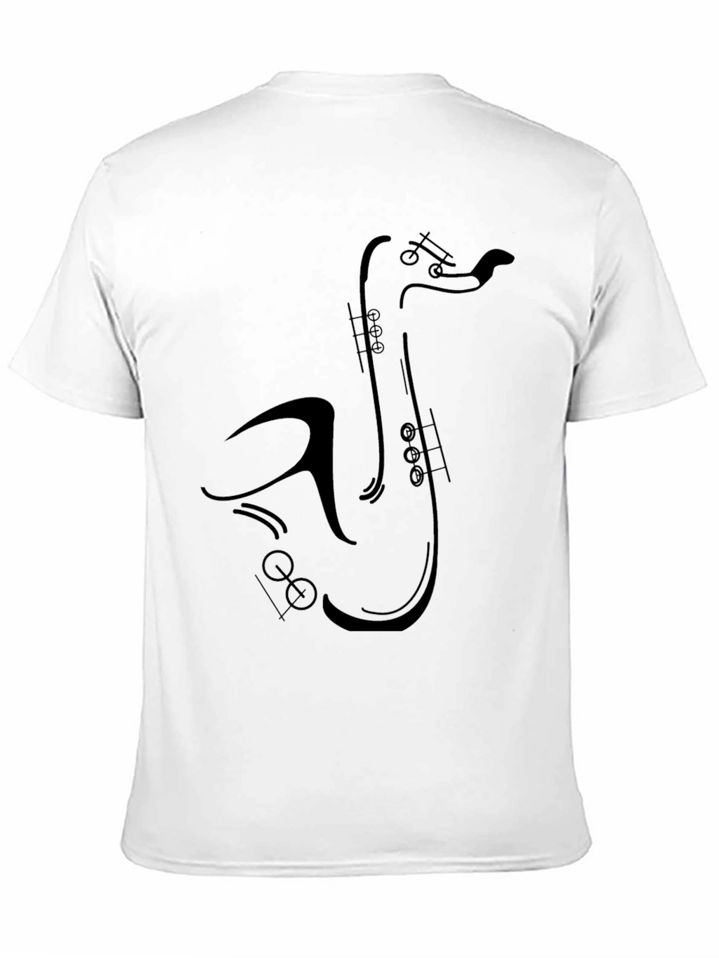 Saxophone Graphic Tee - Black Cotton T-Shirt