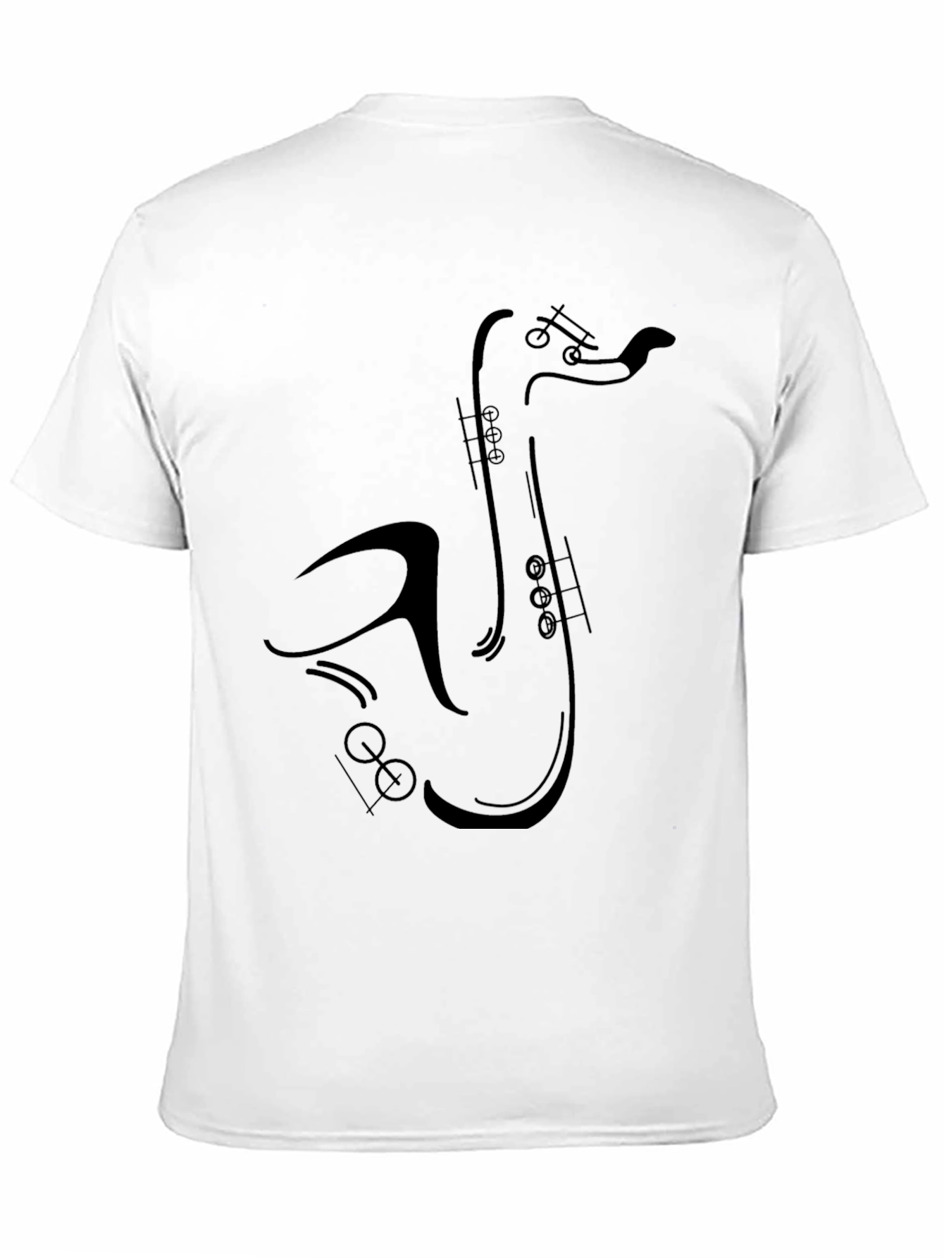 Saxophone Graphic Tee - Black Cotton T-Shirt