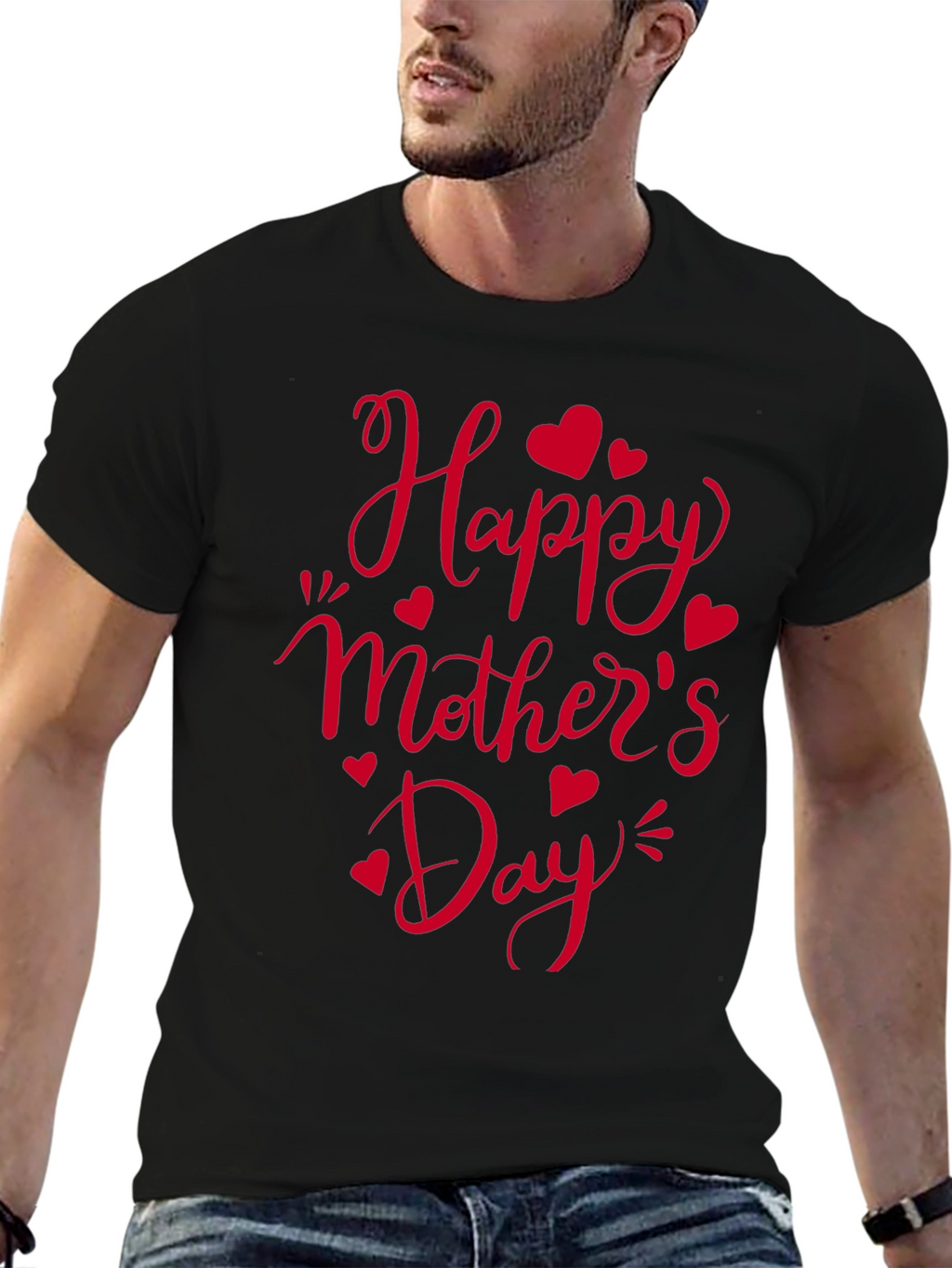 Happy Mothers Day Black T-Shirt