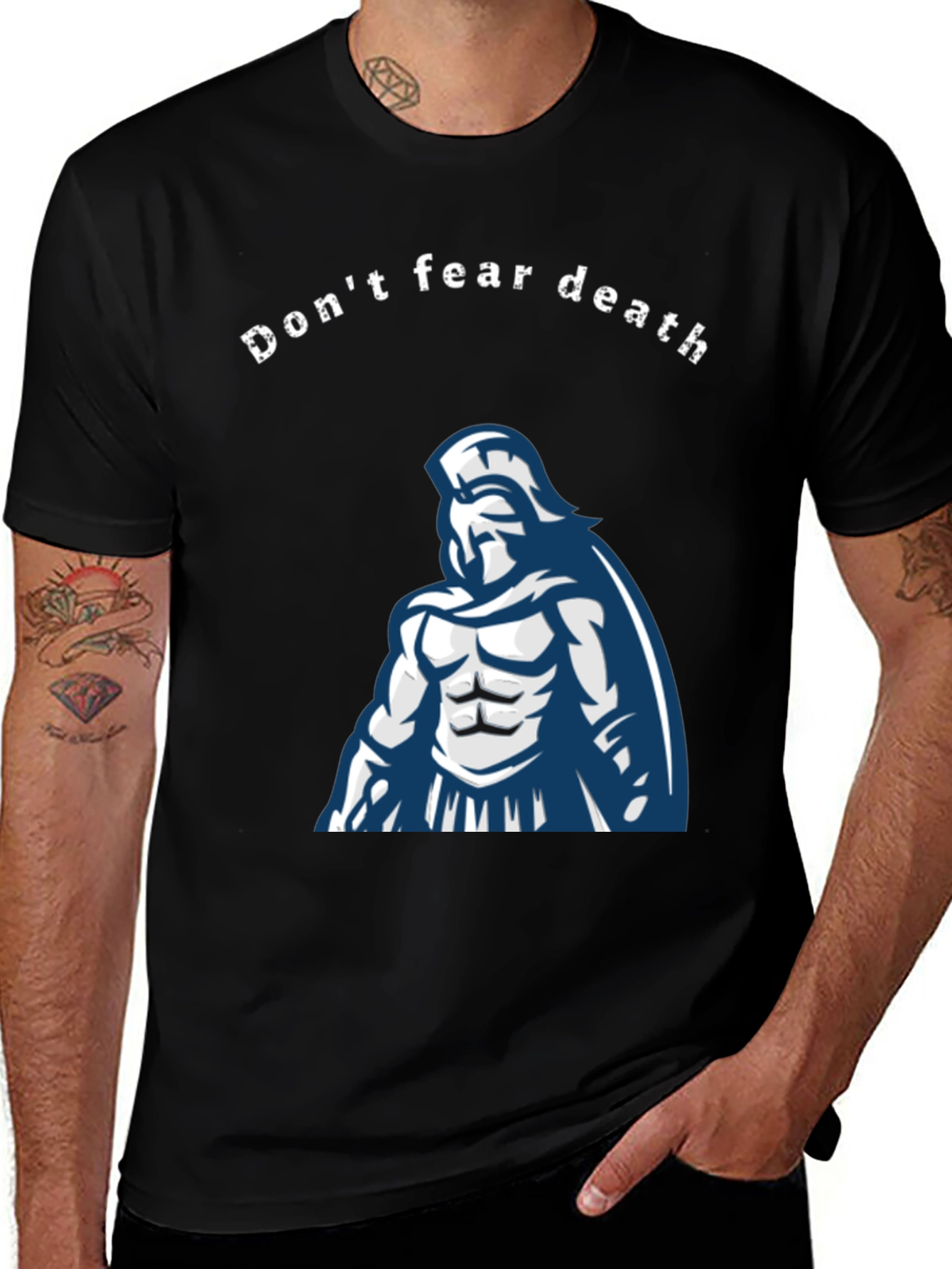 Dont Fear Death Spartan Warrior Graphic Tee