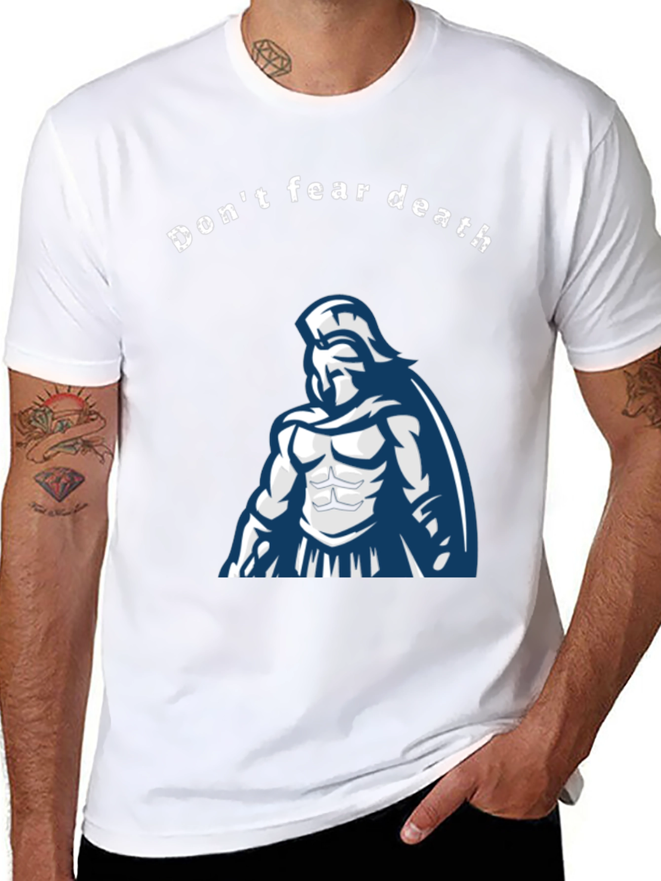 Dont Fear Death Spartan Warrior Graphic Tee