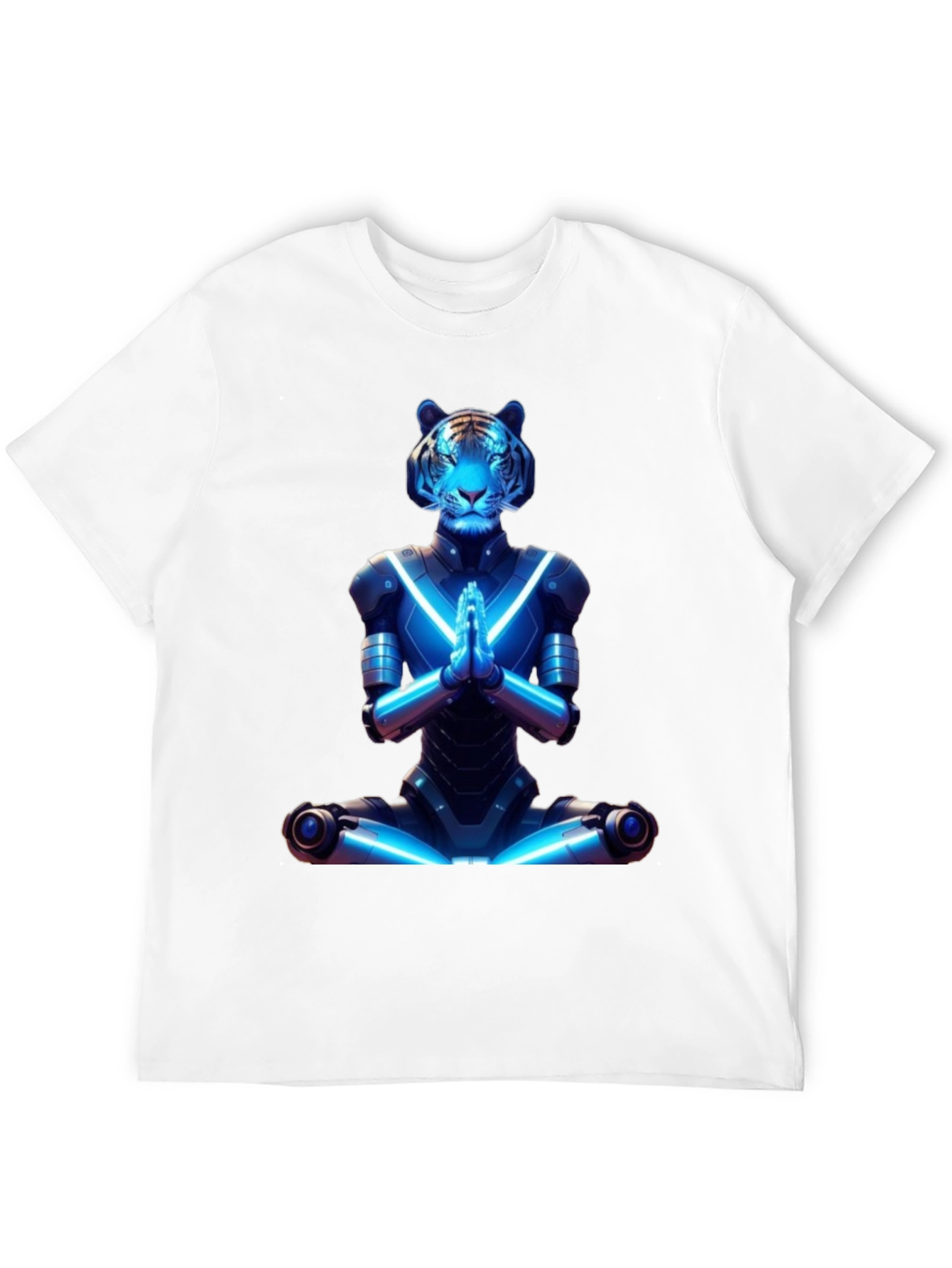 Meditating Cyber Tiger Graphic Tee