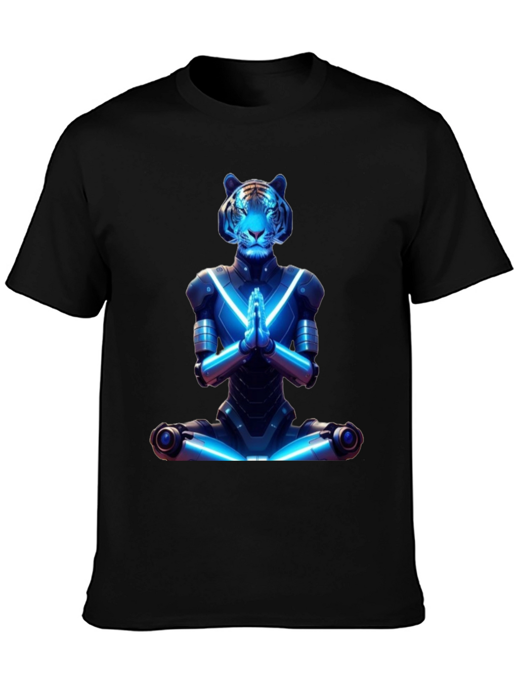 Meditating Cyber Tiger Graphic Tee