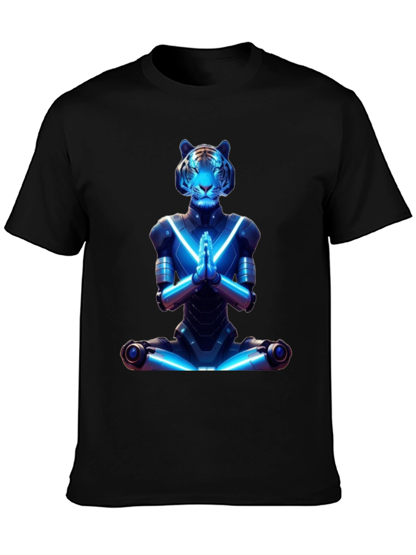 Meditating Cyber Tiger Graphic Tee