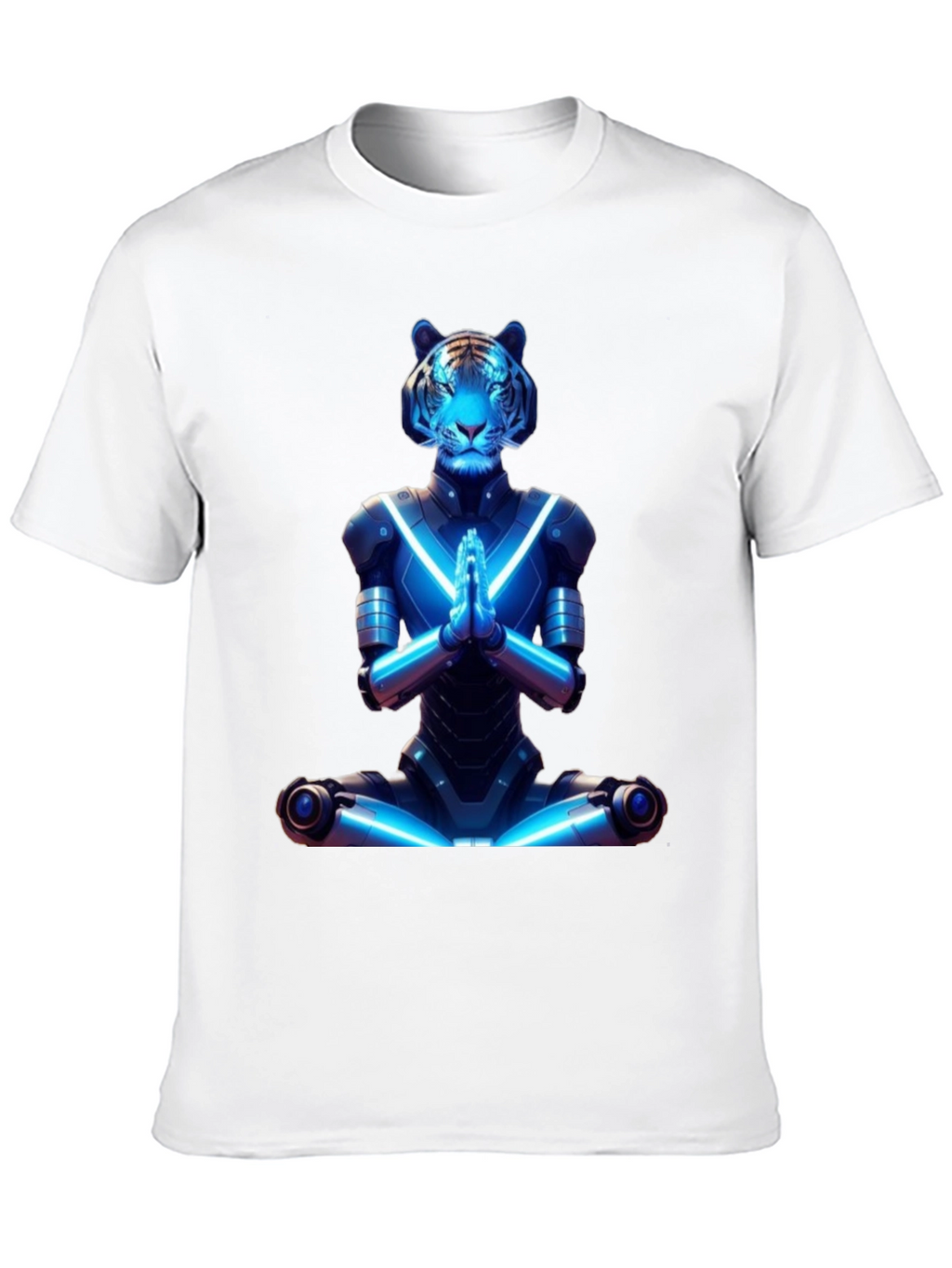Meditating Cyber Tiger Graphic Tee