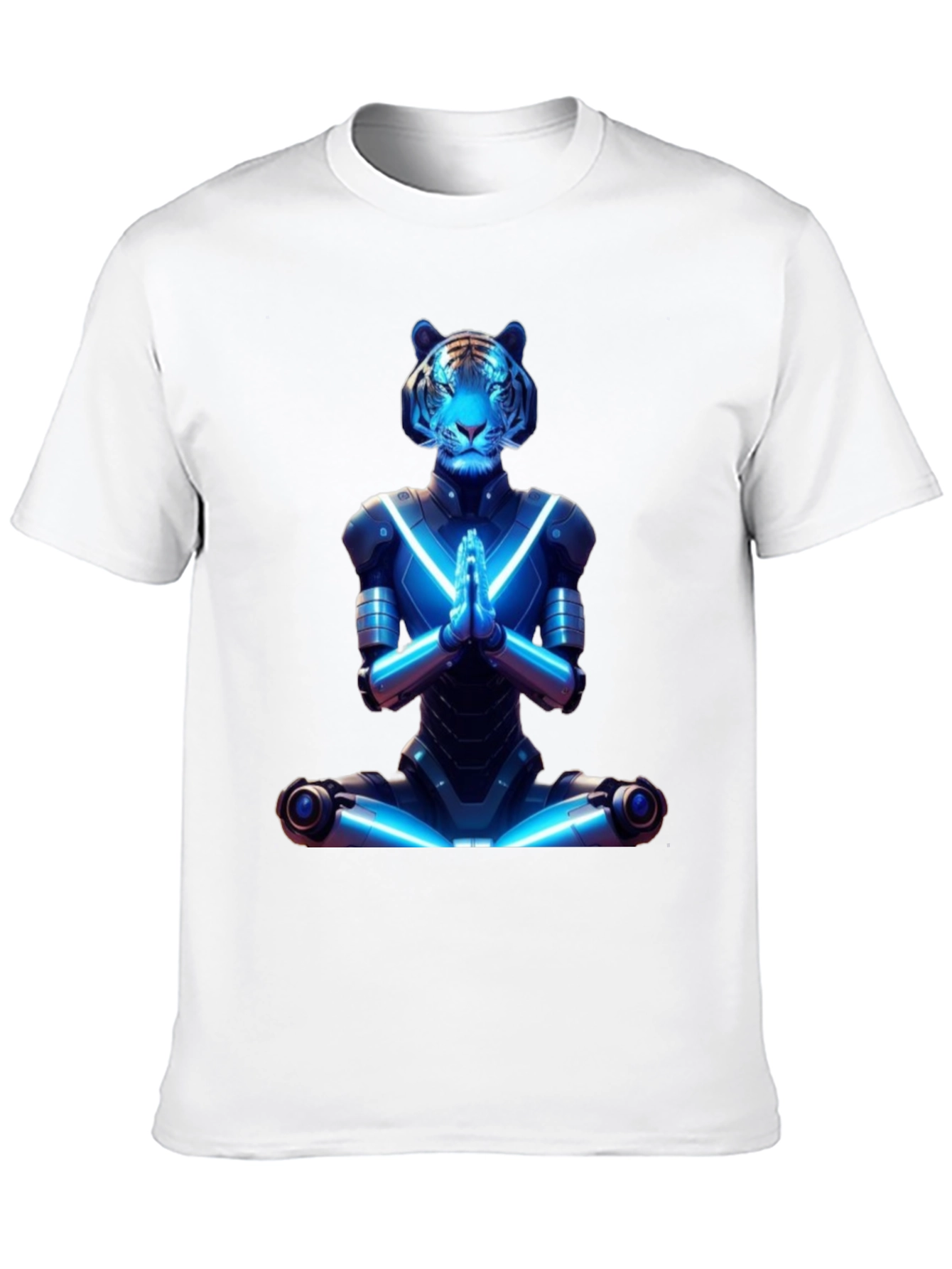 Meditating Cyber Tiger Graphic Tee
