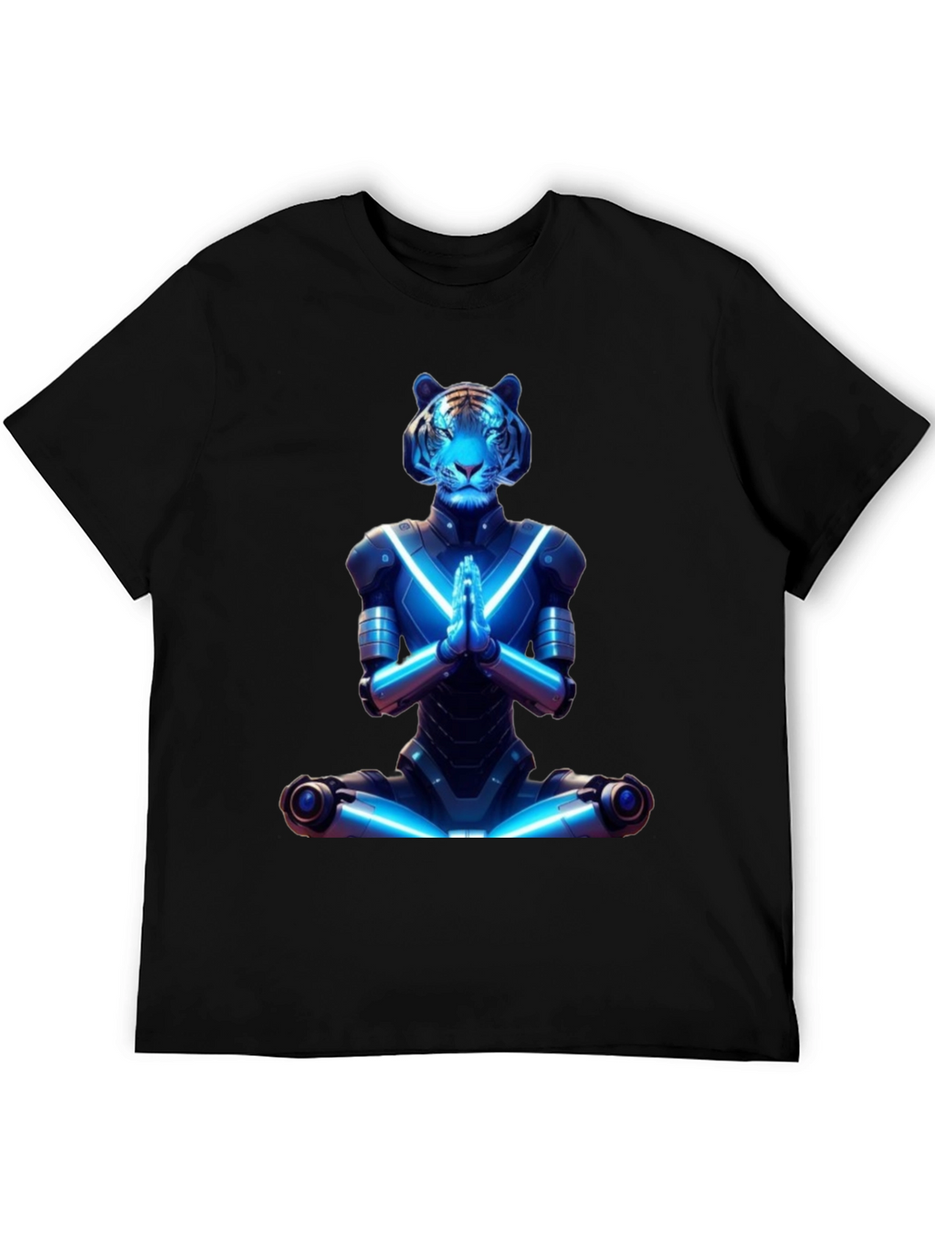Meditating Cyber Tiger Graphic Tee