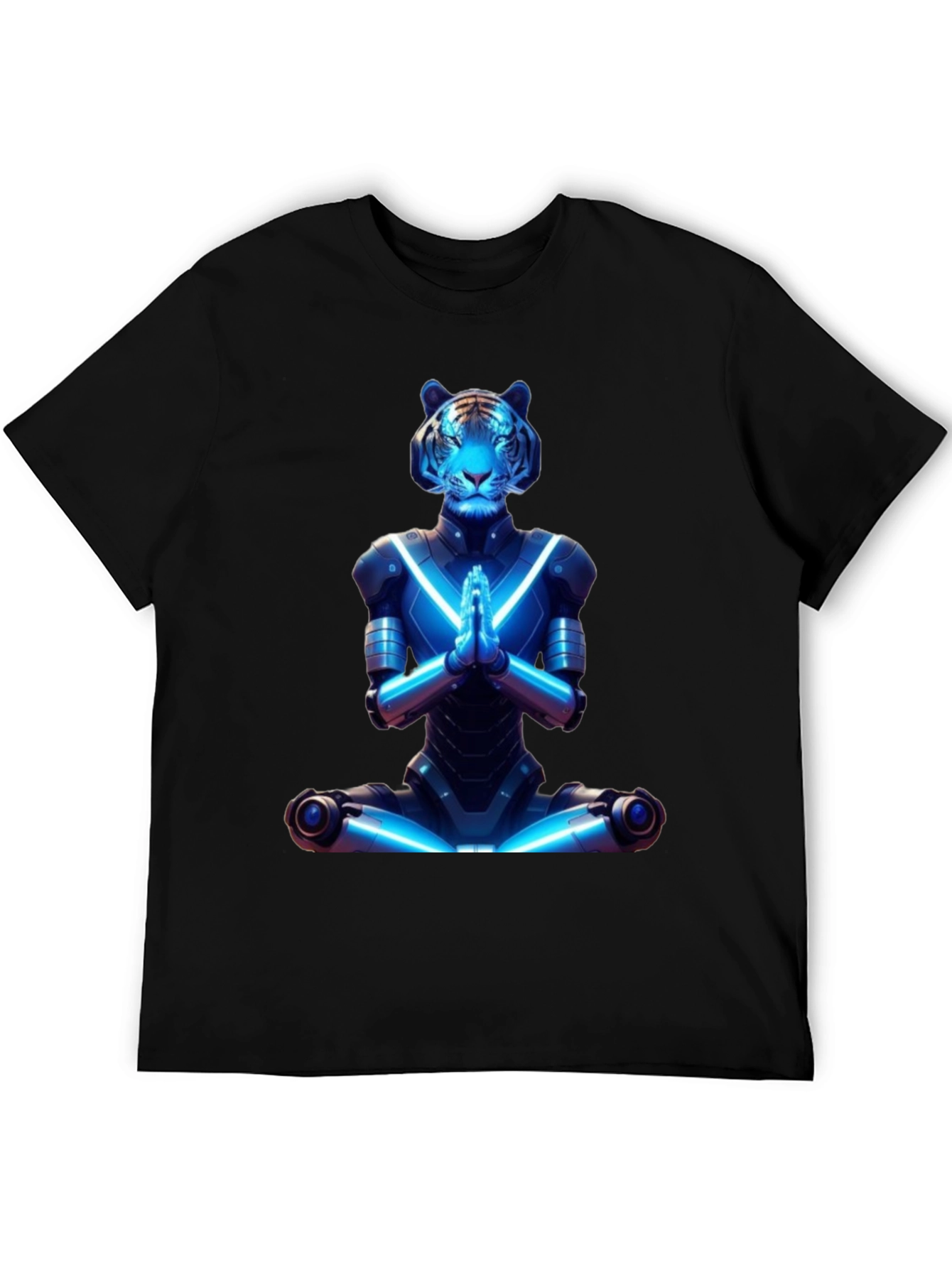 Meditating Cyber Tiger Graphic Tee