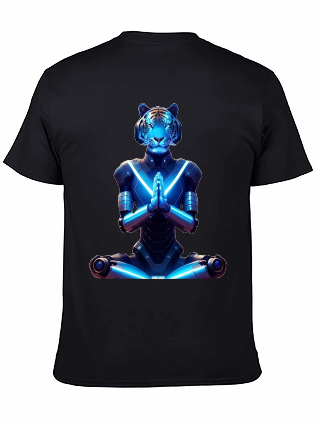 Meditating Cyber Tiger Graphic Tee